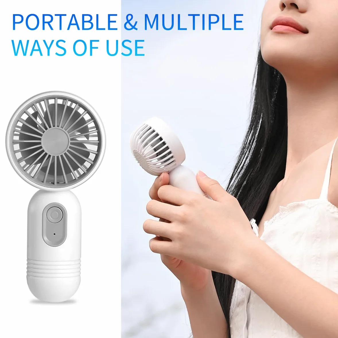 Mini ventilatore portatile Turbo Ventola portatile portatile, ventola personale ricaricabile USB, piccola ventola tascabile a batteria con 3 velocità per viaggi/esterni/casa/ufficio