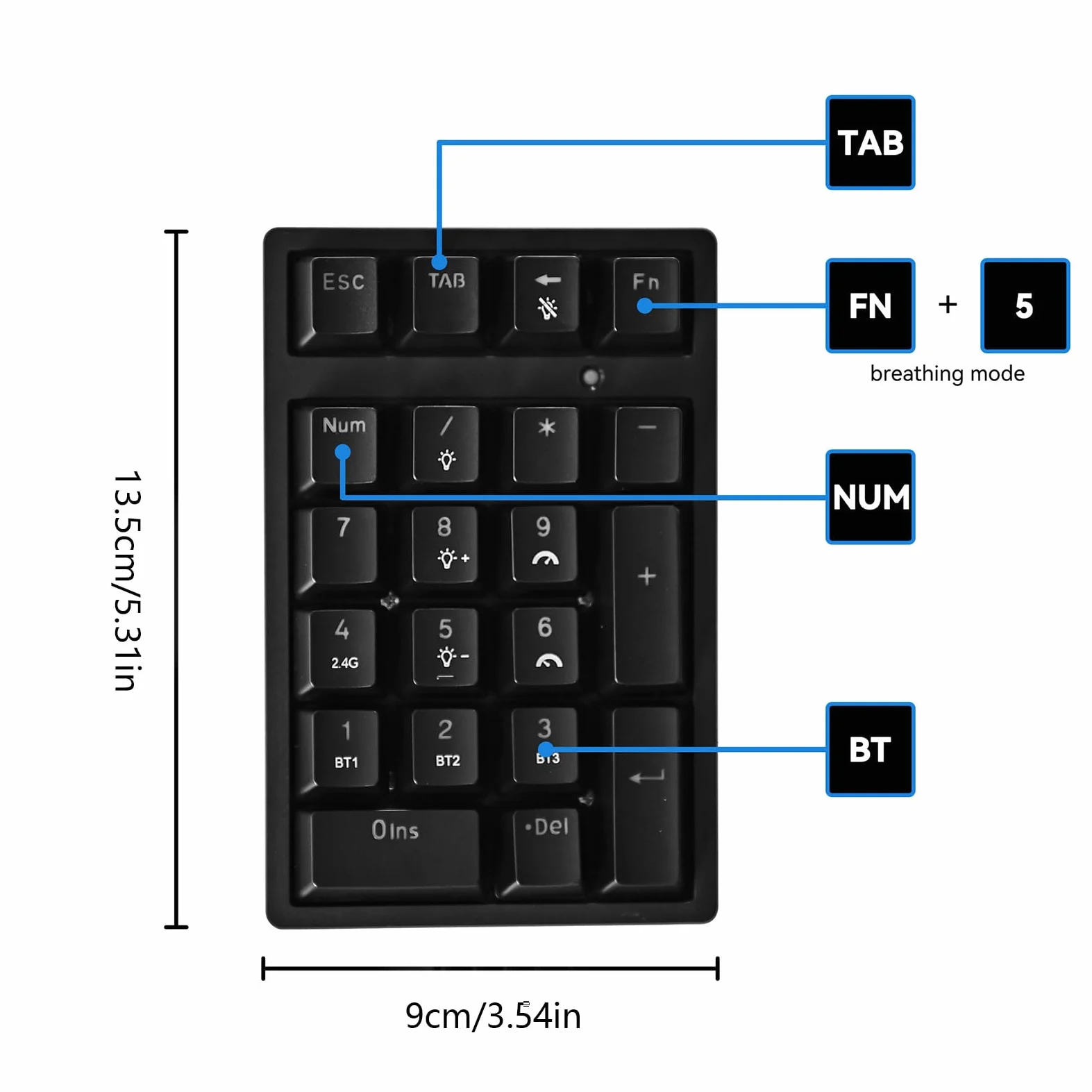 Tastierino Numerico Mini Tastiera Meccanica USB | Tastierino Numerico Senza Fili Con 21 Tasti Meccanici per Laptop, Desktop, Computer e