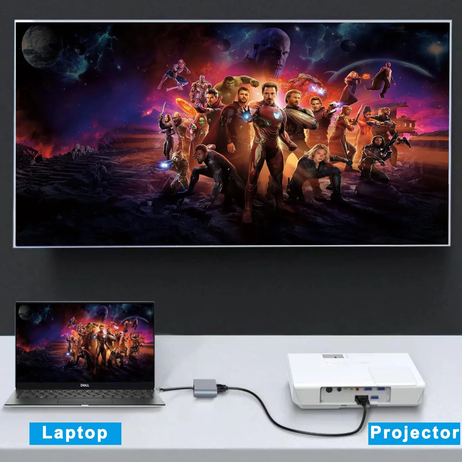 Adattatore da USB C a HDMI VGA, convertitore da USB tipo C Thunderbolt 3 a VGA HDMI 4K per MacBook Pro/Air 2020 2019, iMac, Dell XPS 13/15, Surface Go, Galaxy S20, Chromebook