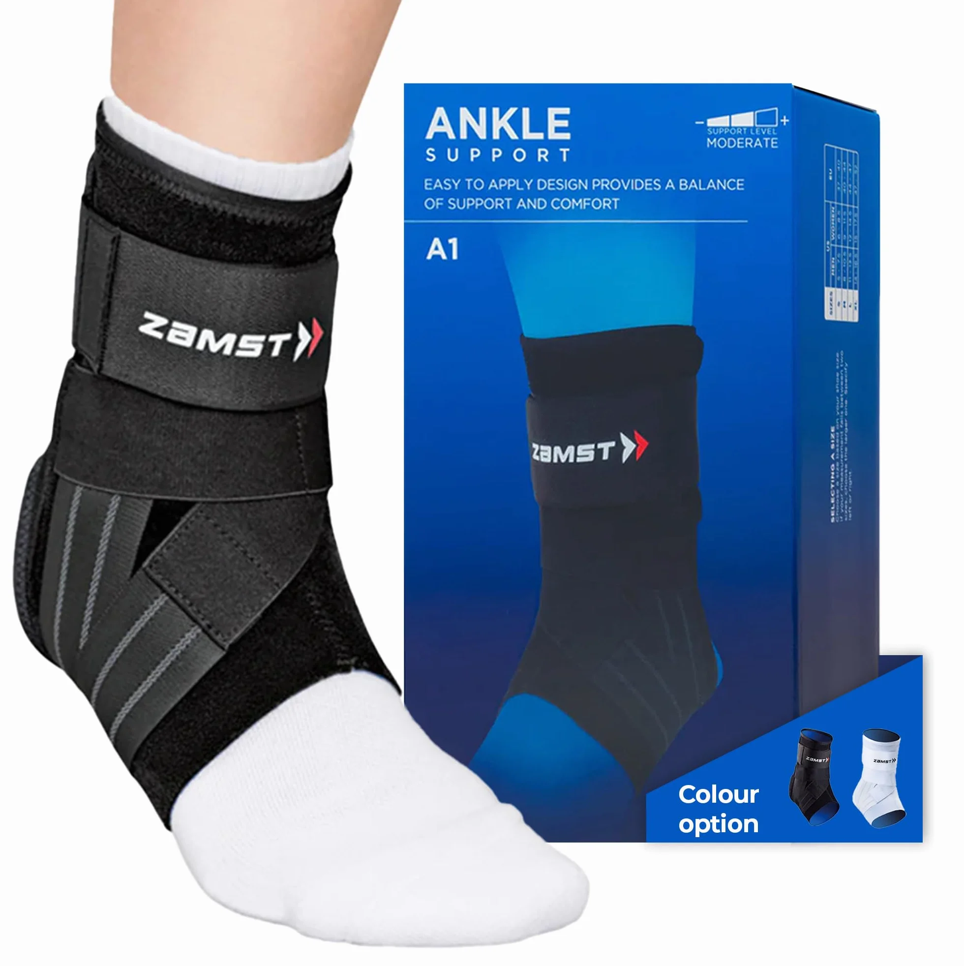 Zamst A1 Ankle - Tutore caviglia regolabile per distorsioni moderate Grado II e instabilità cronica - Sinistra M