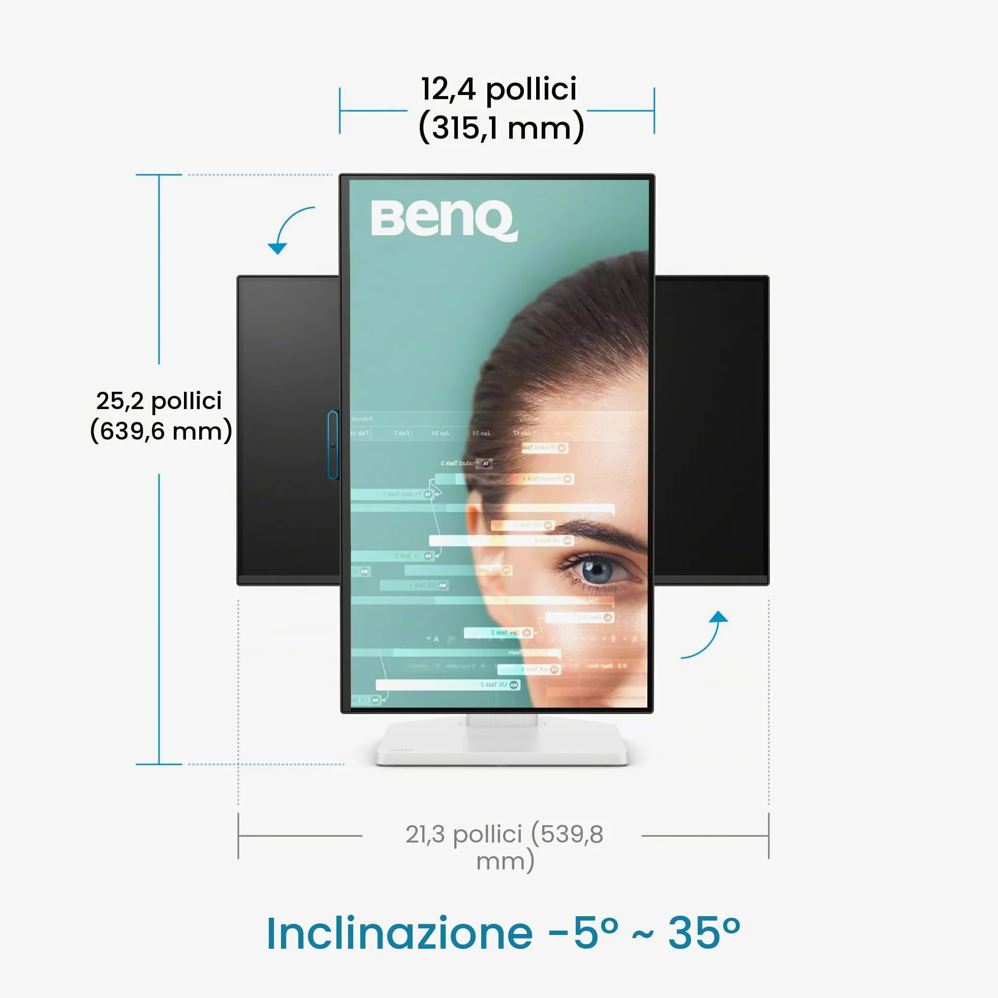 BenQ GW2490TC 23,8" 1080p FHD 144Hz IPS Eye-Care Home Office Monitor, USB-C, 1920x1080, Visual Optimizer, Flicker-free, Low Blue Light, Ultra Slim Bezel, Certificato TUV, Design ergonomico, Eye-CareU