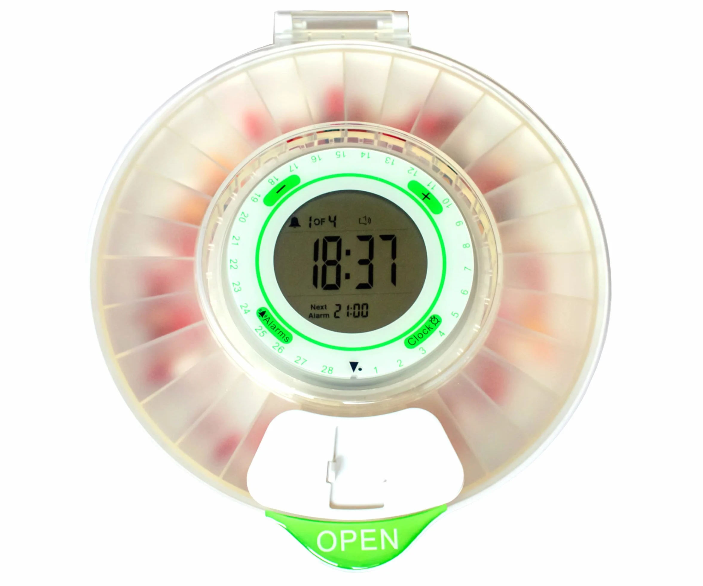 Portapillole Automatico Settimanale Elettronico con Allarme, Display ampio, 2 serrature, Modello 2021