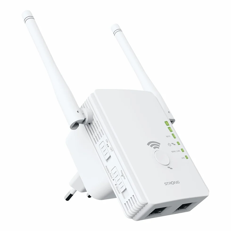 STRONG - Ripetitore WiFi 300 v2 - Amplificatore di Segnale Veloce - Fino a 300 Mbps - Compatibile con tutte le Modem/Router - Casa e Ufficio - Installazione Facile Plug & Play - Bianco