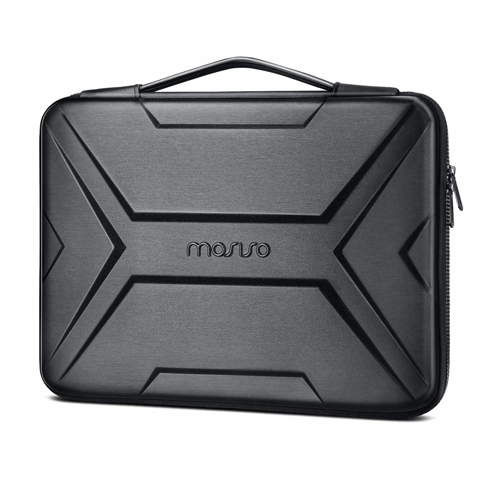 MOSISO 15-16 Pollici Custodia Rigida Laptop,15,6 Pollici Custodie Impermeabile Antiurto Borsa Computer Compatibile con MacBook HP Dell,Geometrico Artistico EVA Carry Caso con Maniglia, Nero