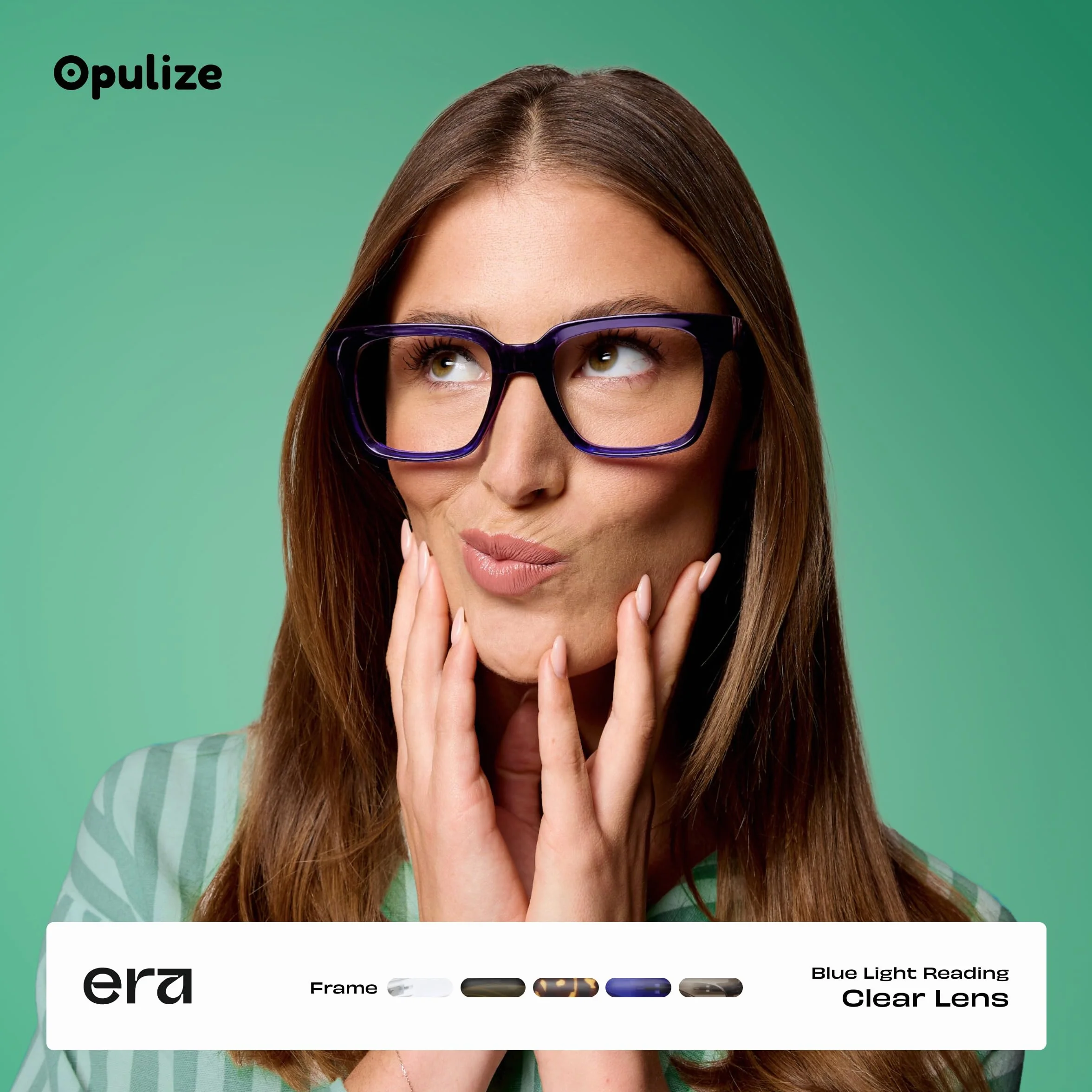 OPULIZE ERA Occhiali luce blu donna uomo Antiriflesso Antibagliore Protezione UV Oversize Rettangolare Nero Lenti Trasparenti