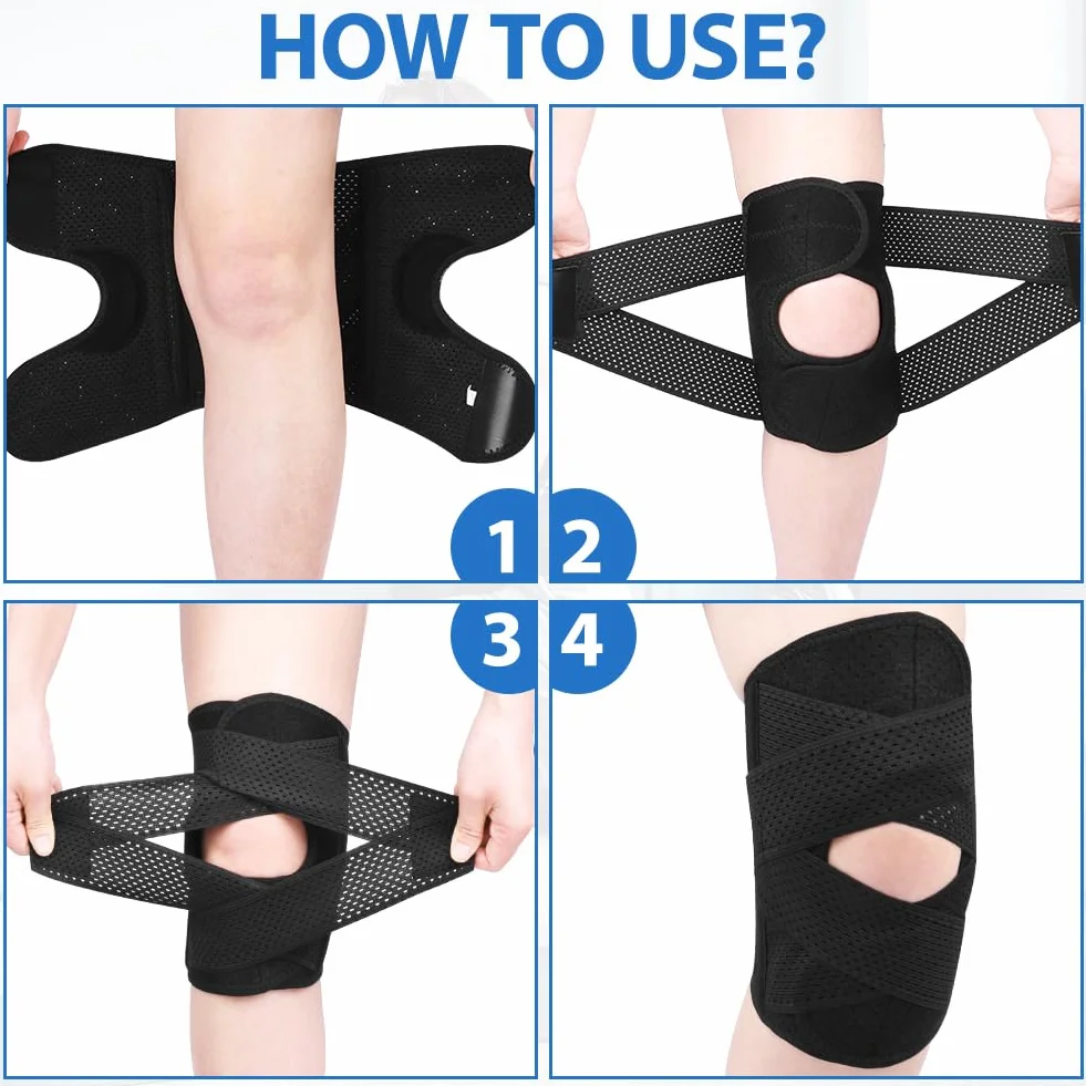 AOOWU Ginocchiera Ortopedica Regolabile con Stabilizzatori Laterali per Corsa, Lesioni al Menisco