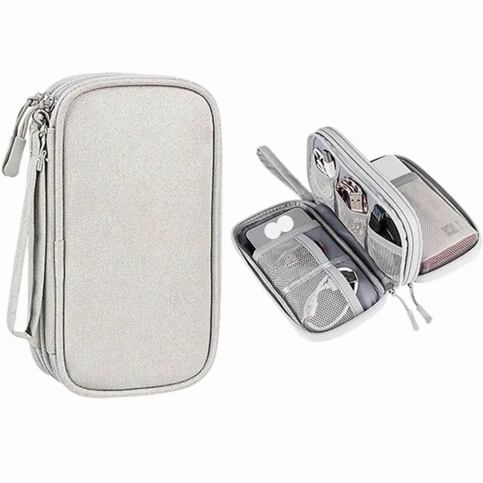 Borsa Organizer Cavi 2 pezzi Borsa organizer da viaggio, custodia for cavi, custodia portatile impermeabile a doppio strato(Color 2)