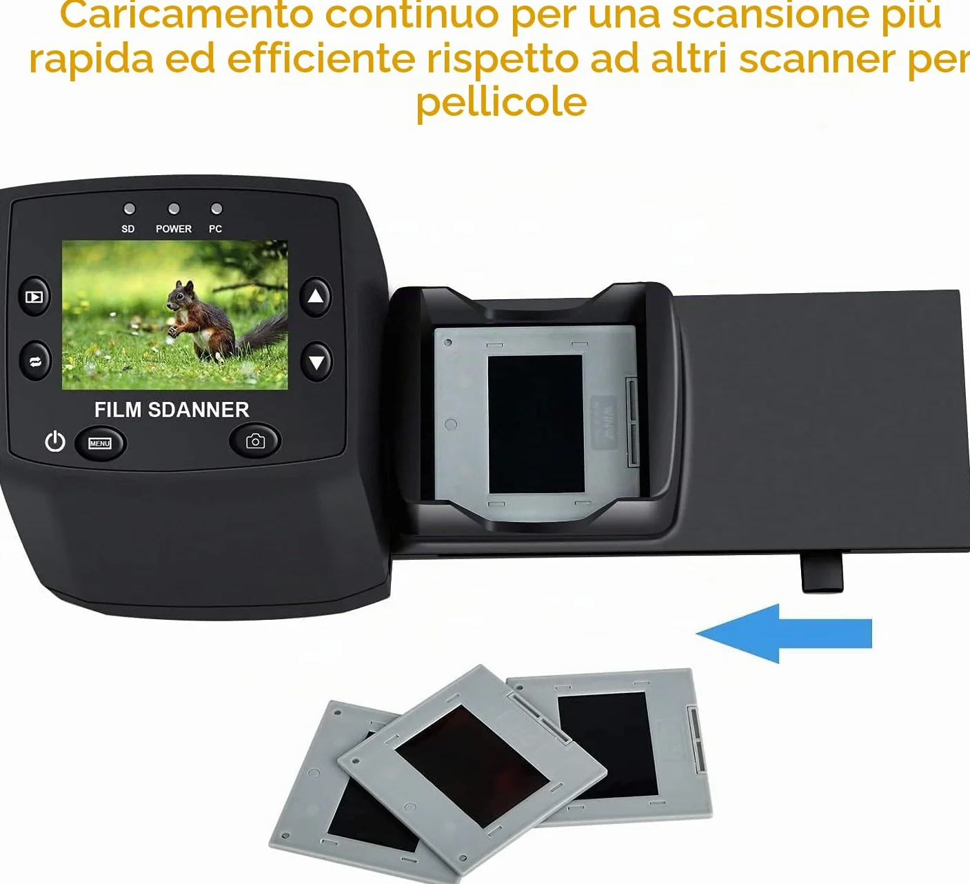 DIGITNOW! Film Scanner 35mm 135 Negativi Diapositive 3600DPI 2.4" LCD Convertitore Digitale JPEG