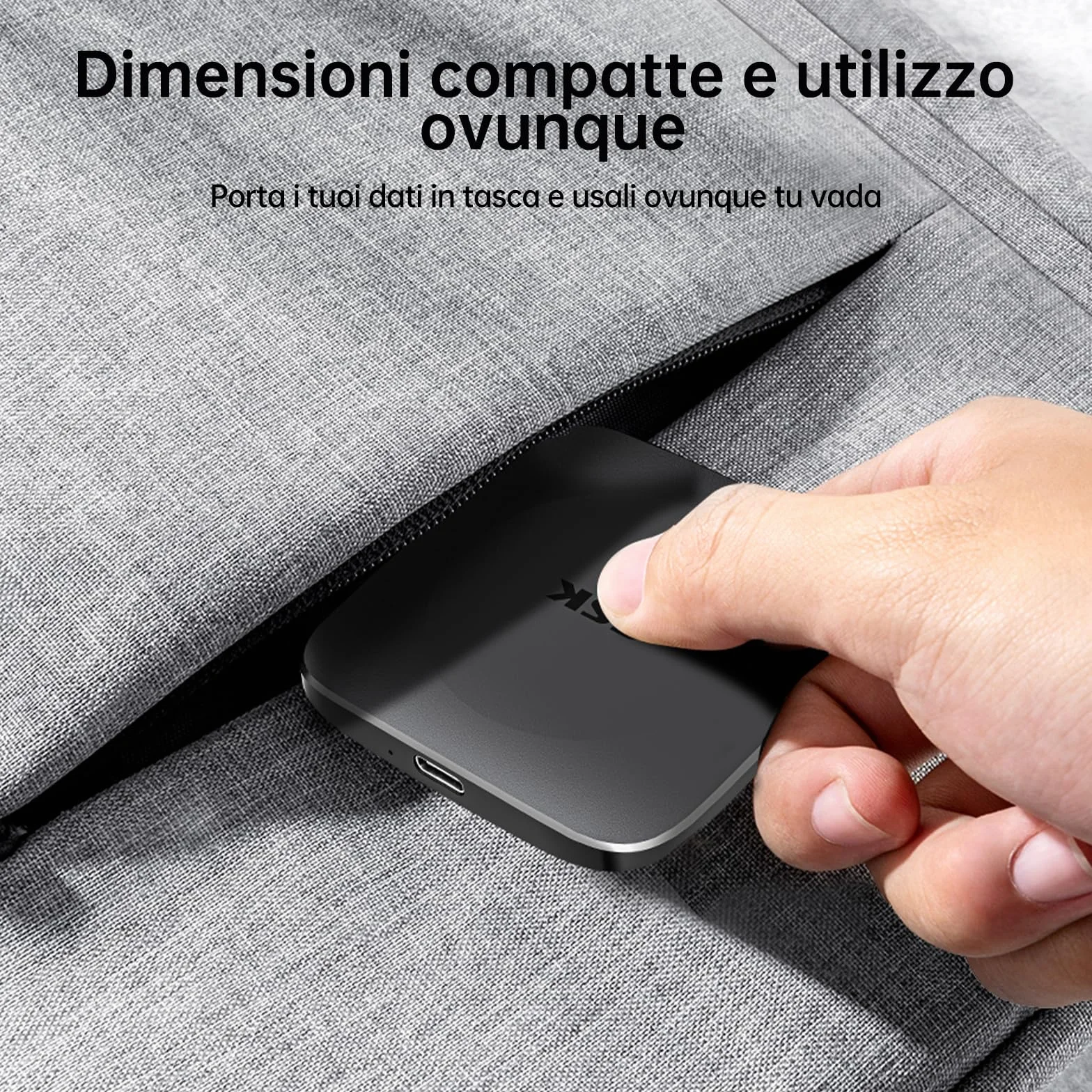 SSK SSD 256GB Esterno Portatile,fino a 550MB/s, Hard Disk Esterno SSD con cavo da Tipo C a USB C/A,Unità a Memoria stato solido veloce USB 3.2 GEN2 per iPhone 15/Android/Windows/Tablet/Mac/Xbox