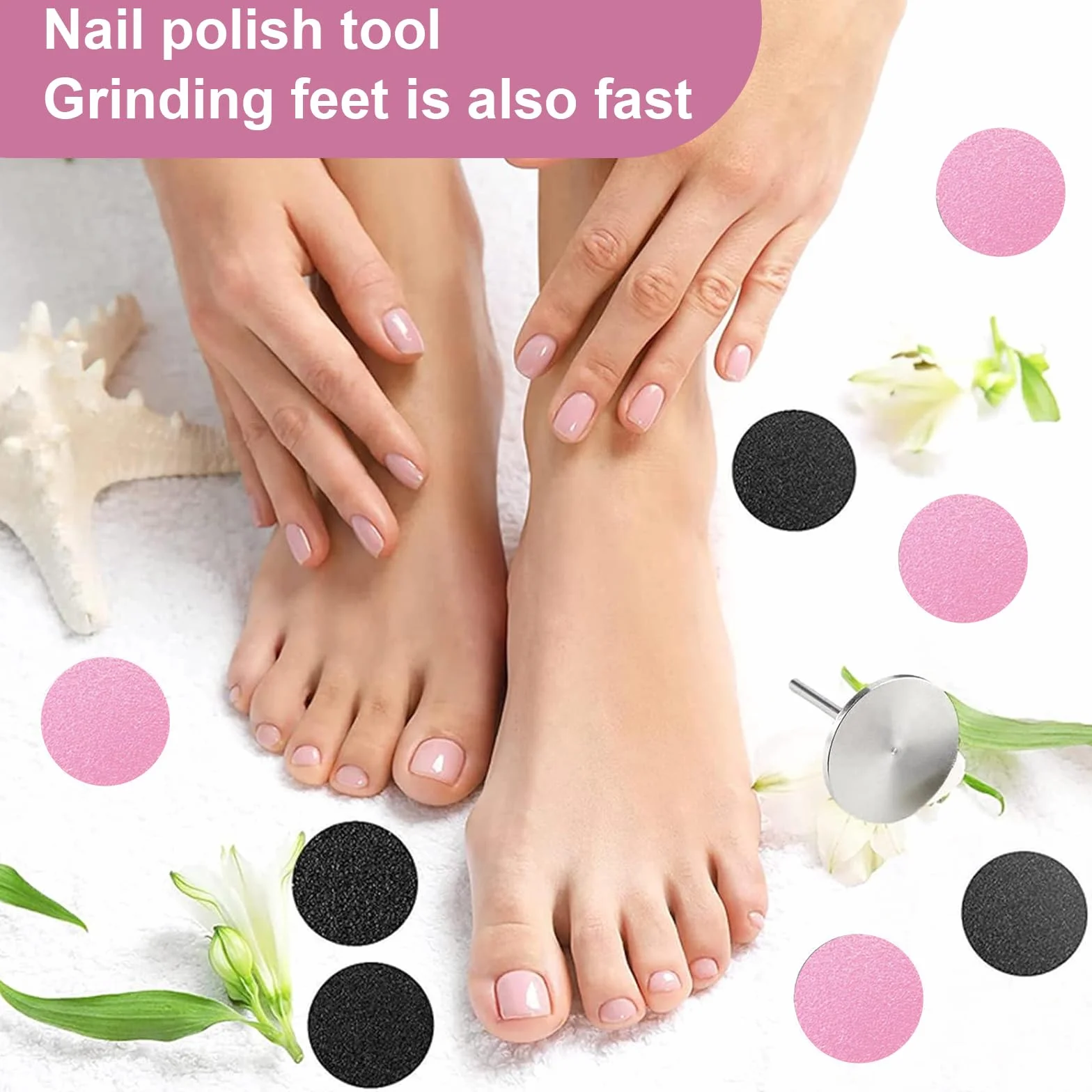 Strumento per Pedicure Carta Vetrata Disco Abrasivo per Pelle Morta Dura Tacco Screpolato