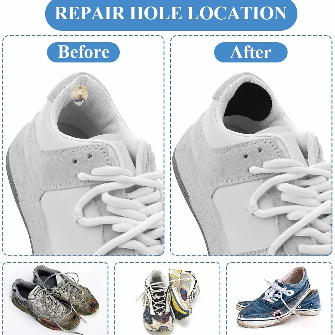 Kit 12 Toppe Adesive per Riparare Buchi delle Scarpe - Punte e Talloni