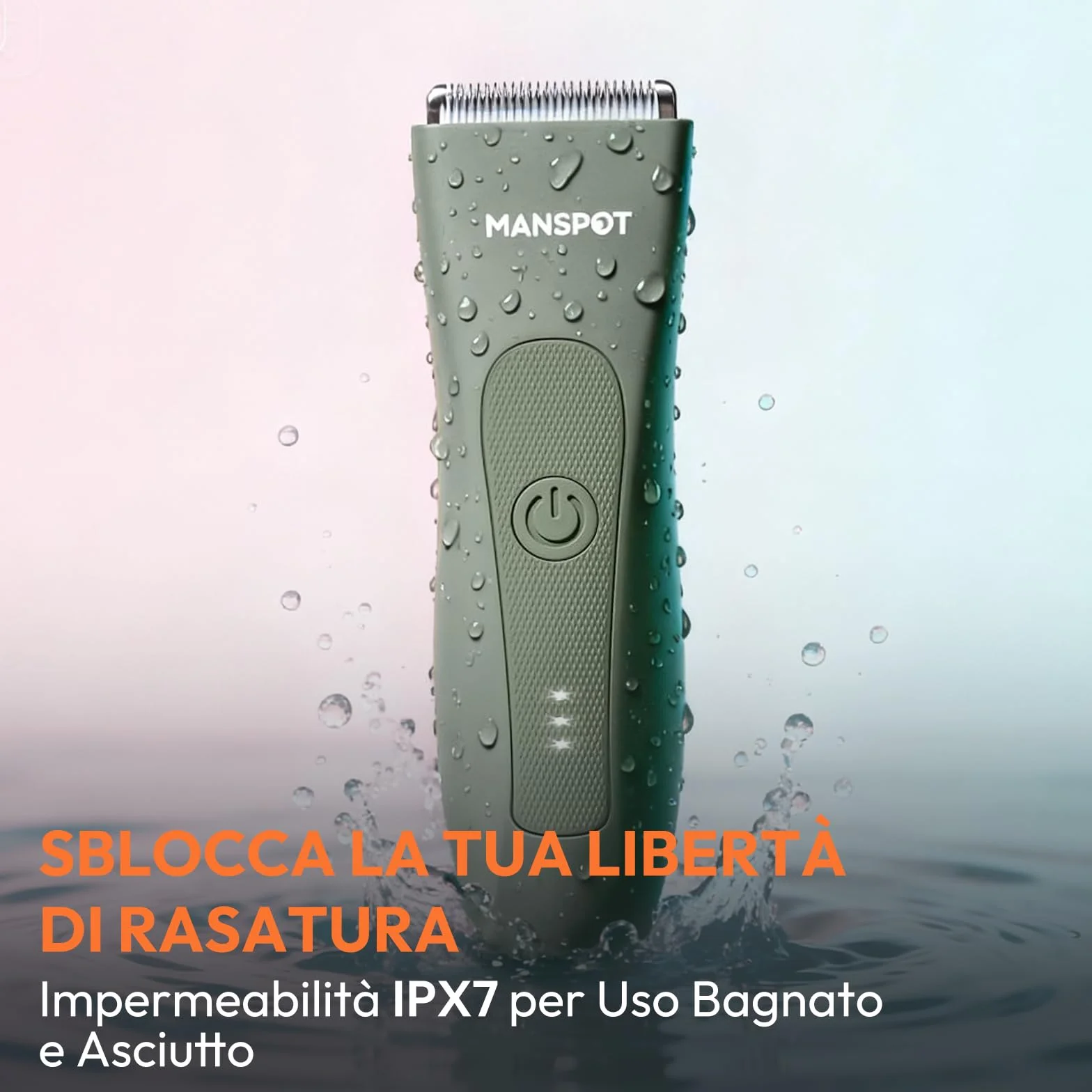 MANSPOT Rasoio Elettrico Corpo Uomo Impermeabile IPX9 Depilatore Uomo