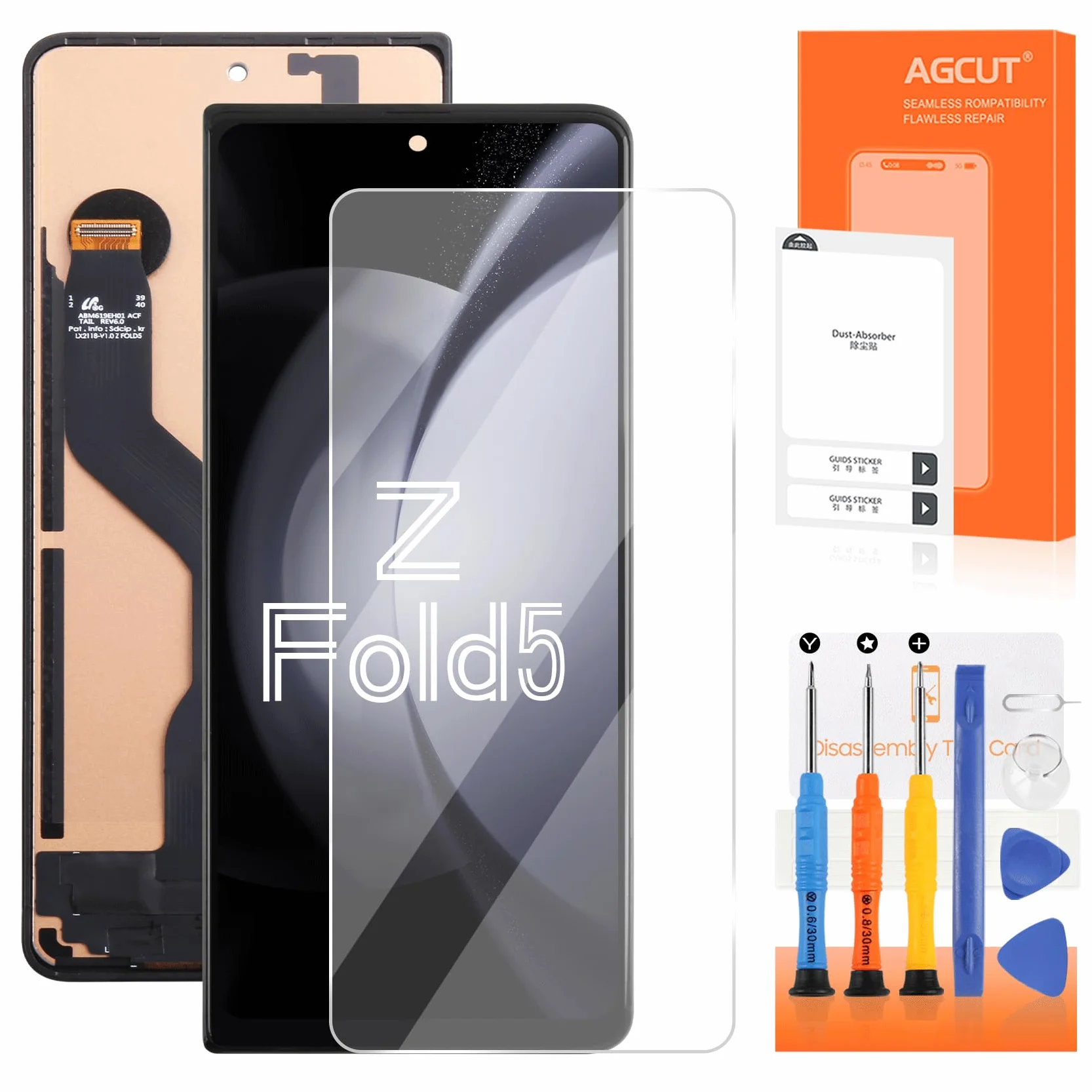 (Schermo esterno) Schermo LCD per Samsung Z Fold 5 LCD Display per Galaxy Z Fold5 SM-F946B SM-F946U 6,2" Schermo di Ricambio Digitalizer Touchscreen Assembly con Riparazione (Nero Incell, Senza
