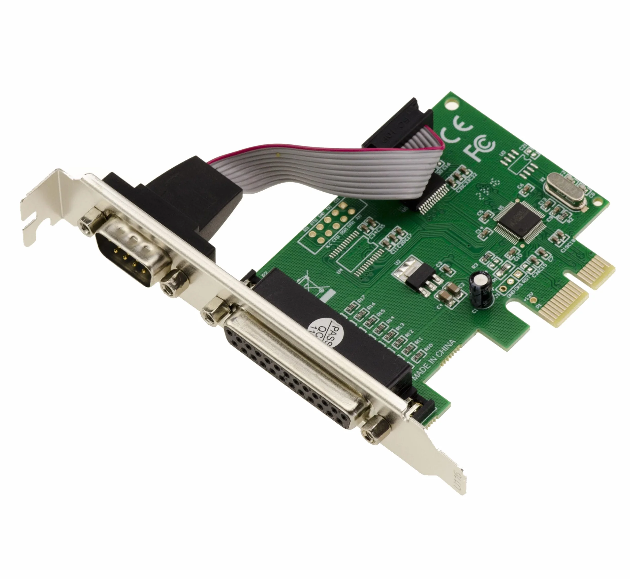 KALEA-INFORMATIQUE Scheda controller combo PCI Express PCIe con 1 porta seriale COM RS232 DB9 e 1 porta parallela LPT DB25 con chipset WCH382L