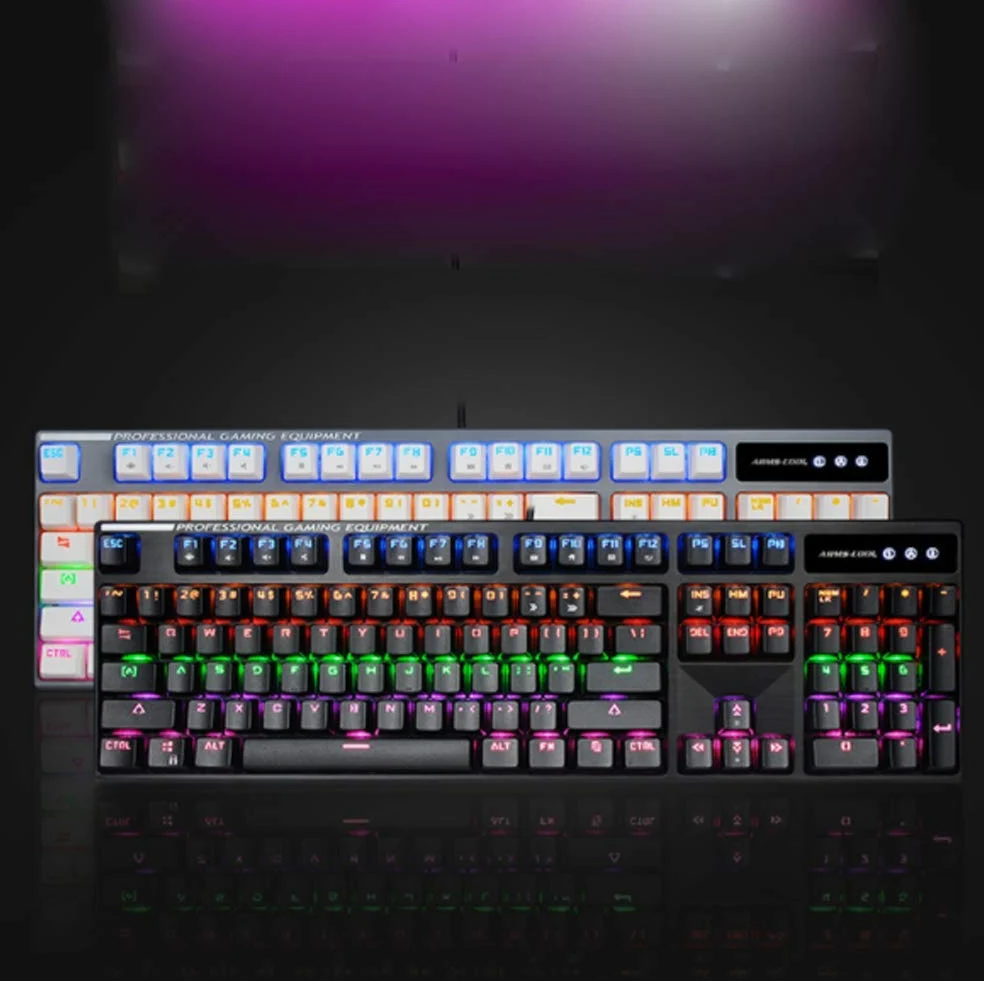 Yanghao Verde Albero Tastiera Meccanica 104 Chiavi RGB LED Backlight USB Wired Gaming Keyboard Polvere e la fuoriuscita Resistente per PC/Ufficio/Gamer