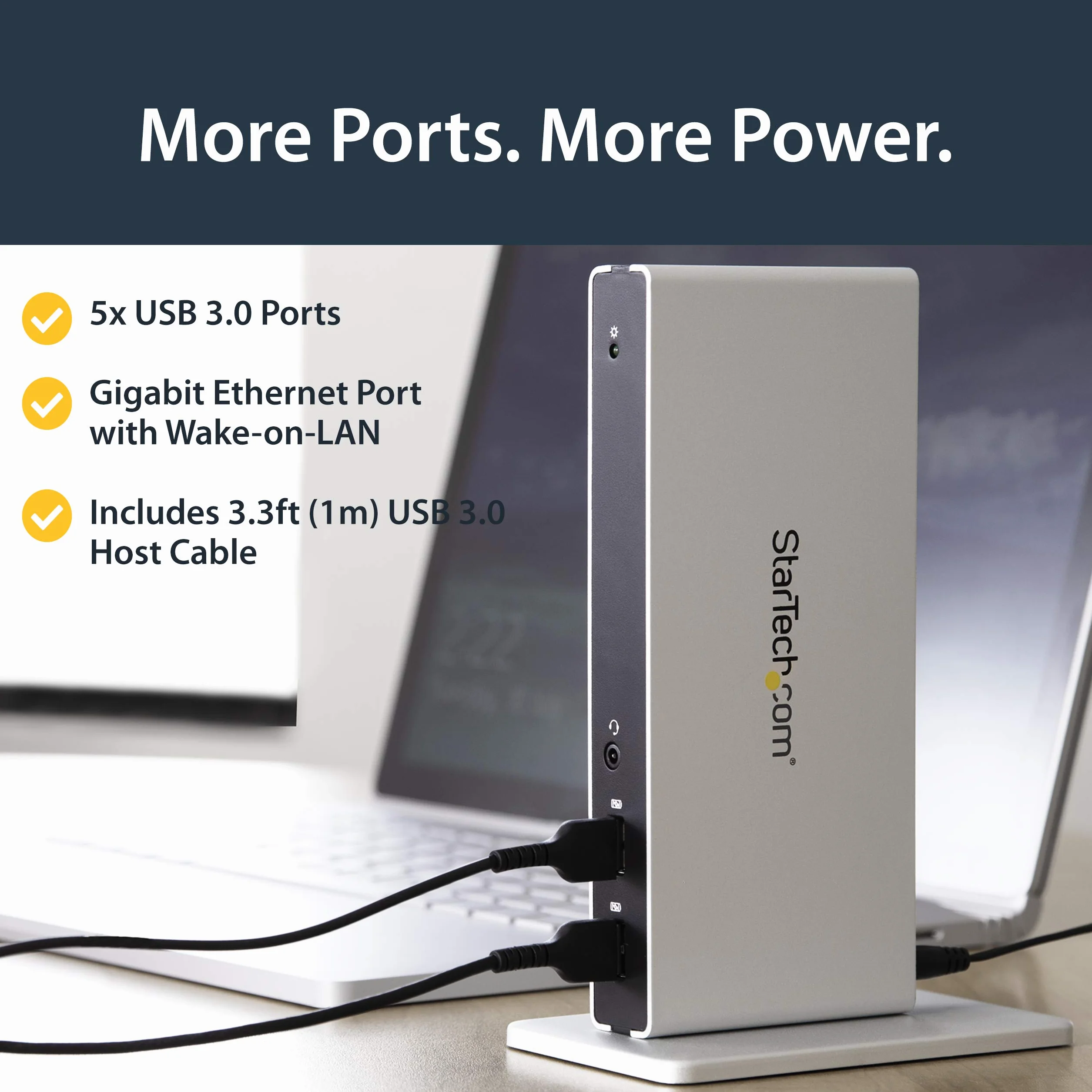 StarTech.com Docking station USB 3.0 a doppio monitor con adattatori da DVI a VGA e HDMI, 5x USB 3.0 , Connettori audio e microfono, Ethernet, Dock DVI verticale per Mac e Windows (USB3SDOCKDD)