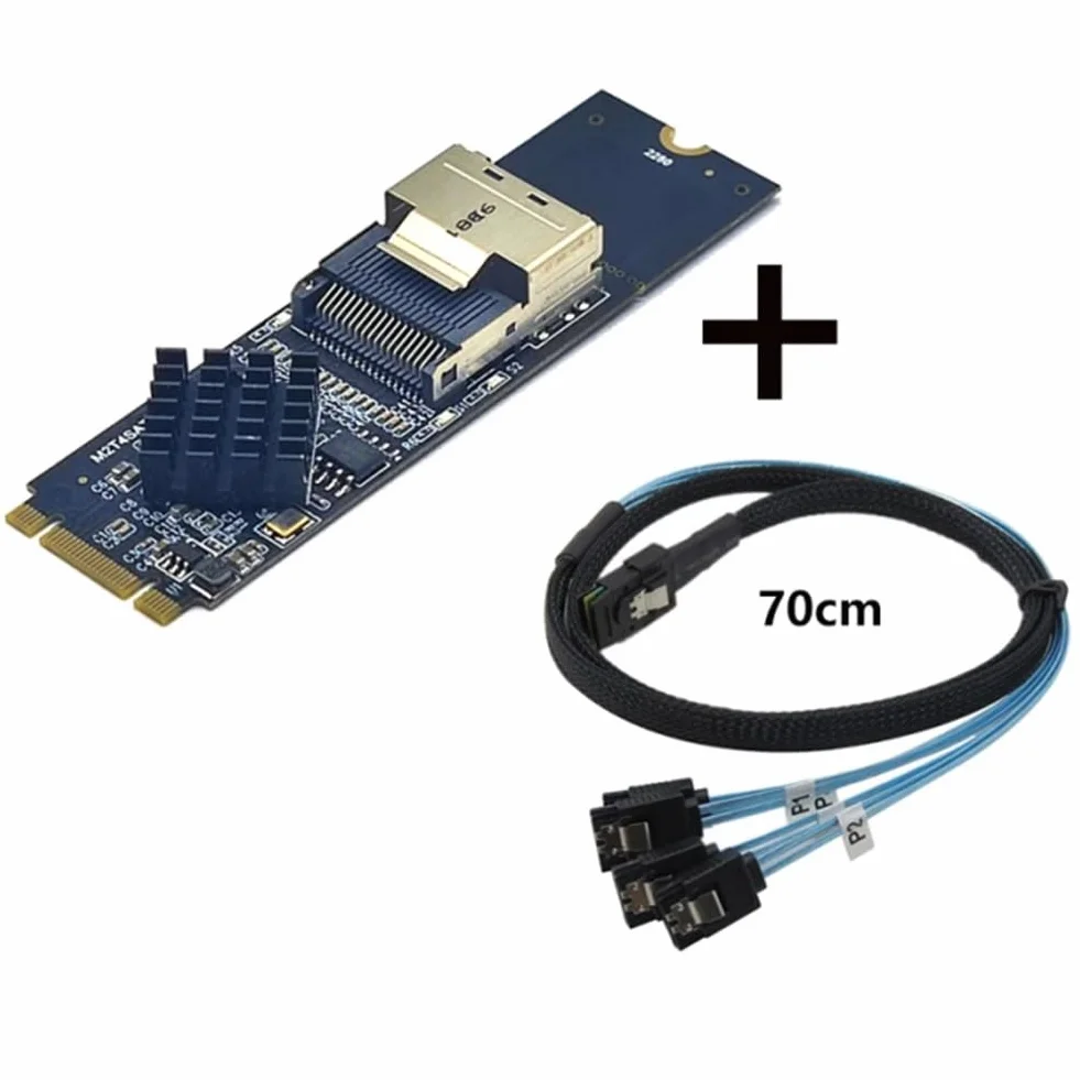 M.2 NVME una Mini SAS SFF-8087 Scheda di Espansione Compatibile con 4 Porte SATA3.0 6 Gbps HDD SSD Controller SATA SFF8087 un M2 NVME