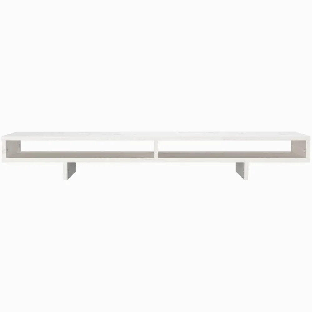 Supporto per monitor 100 x 27 x 14 cm in legno di pino solido bianco 02_0004471