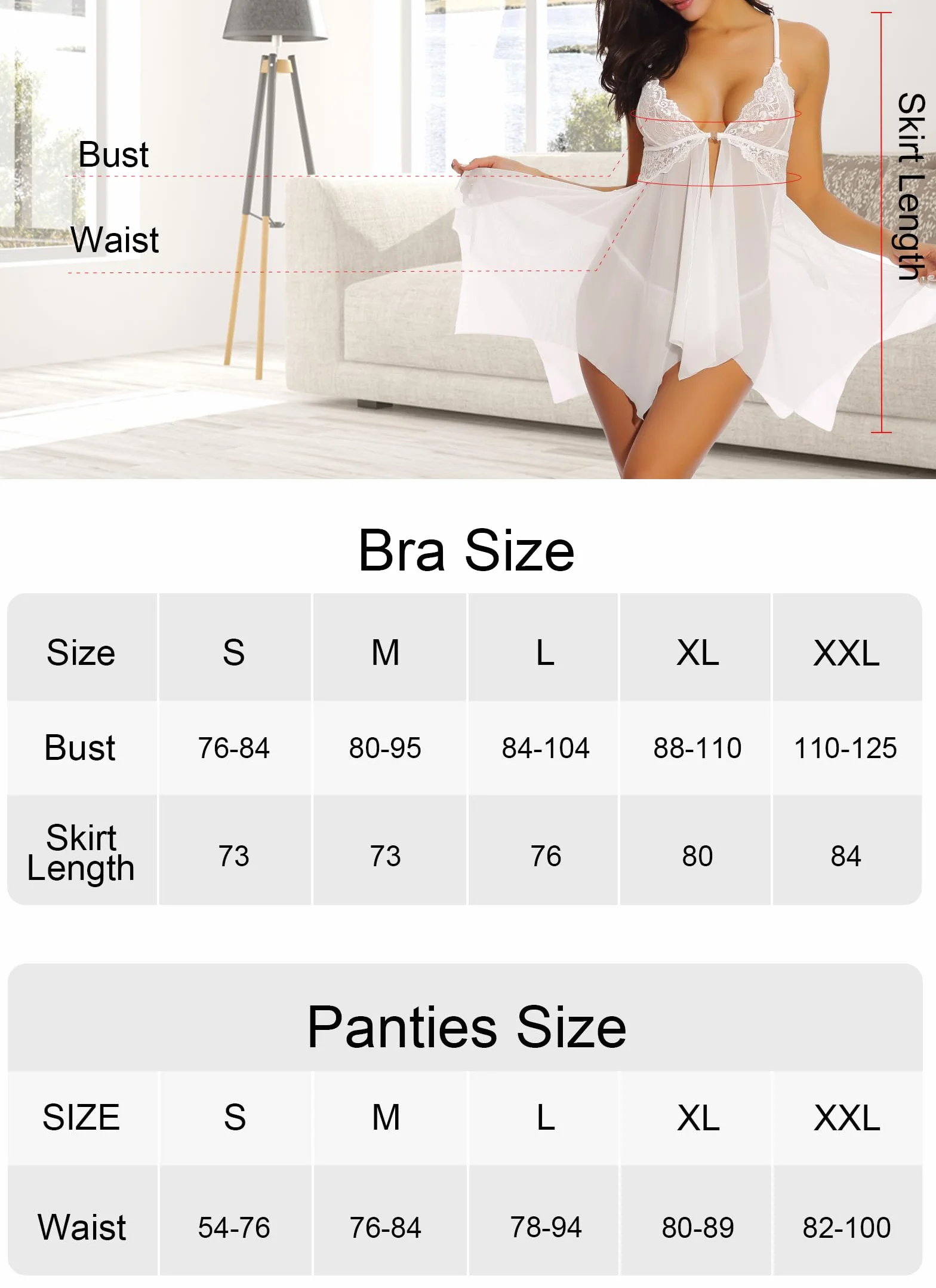 Ongasoft Lingerie Donna Sexy Babydoll Trasparente Camicia da Notte Scollo a V Perizoma