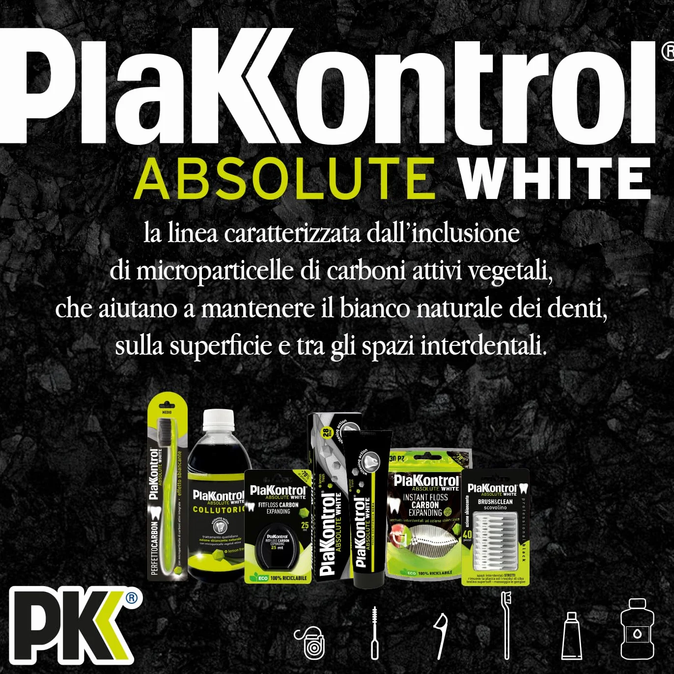 Plakkontrol® Fit Floss Carbon Expanding fili interdentale sbiancante nero espandibile 1 pz 25 m