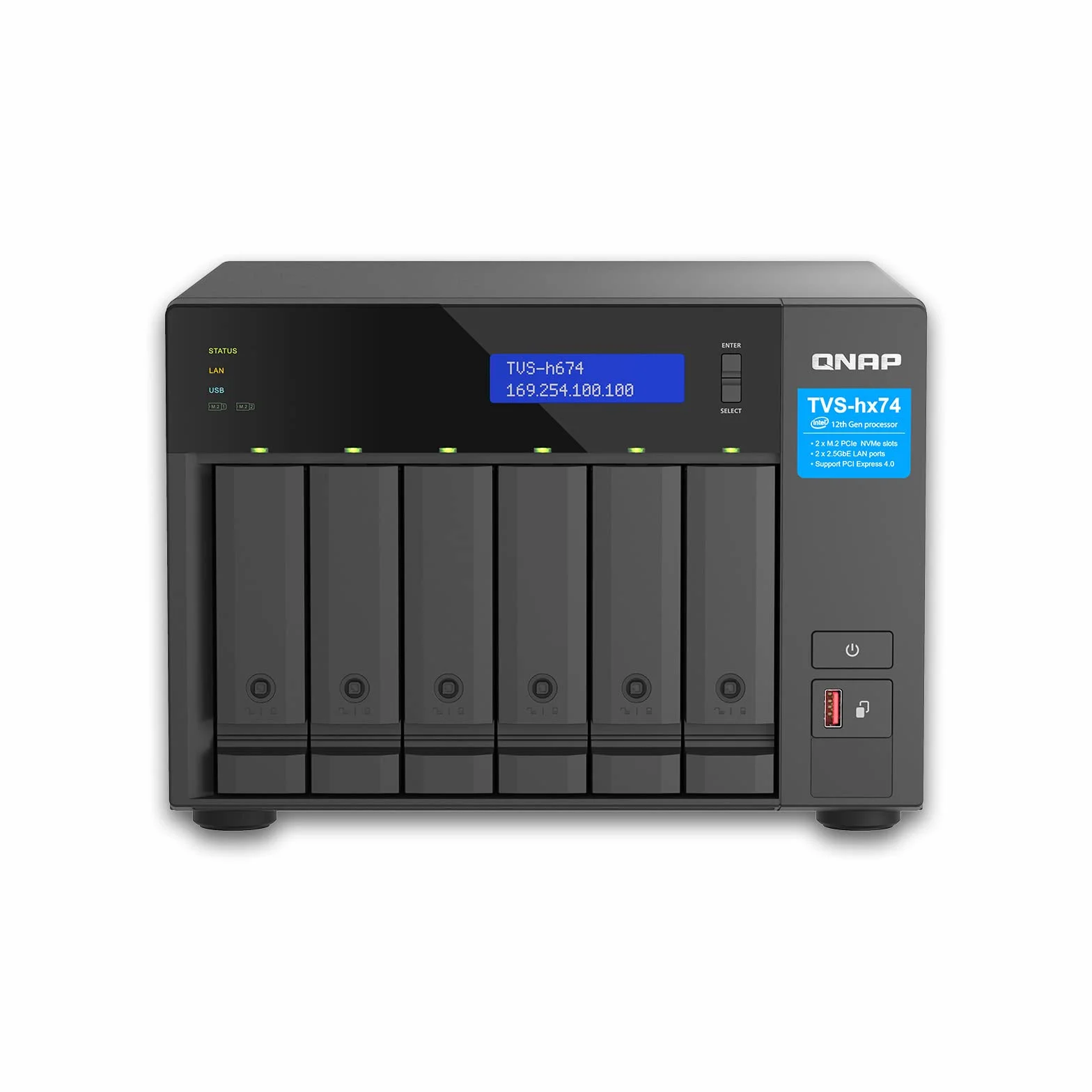 Qnap TVS-H674 NAS Server 6-Bay SATA 6Gb/s RAID 32GB RAM iSCSI