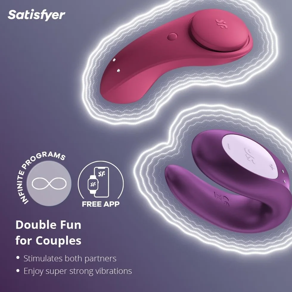 Satisfyer Partnerbox 1 Double Joy Sexy Secret sex toy app compatibili ricaricabili impermeabili