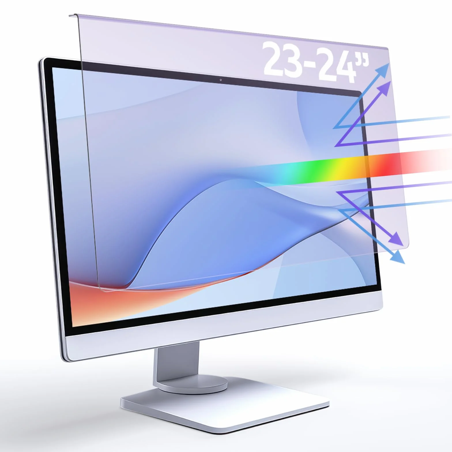 Qoosea 23-24 Pollici Protezione dello Schermo per Monitor di Computer Che Blocca la Luce Blu Protezione 547x320mm UV Antiriflesso Universale per Il Lavoro e Il Gioco Prolungati(23-24" 16:9)