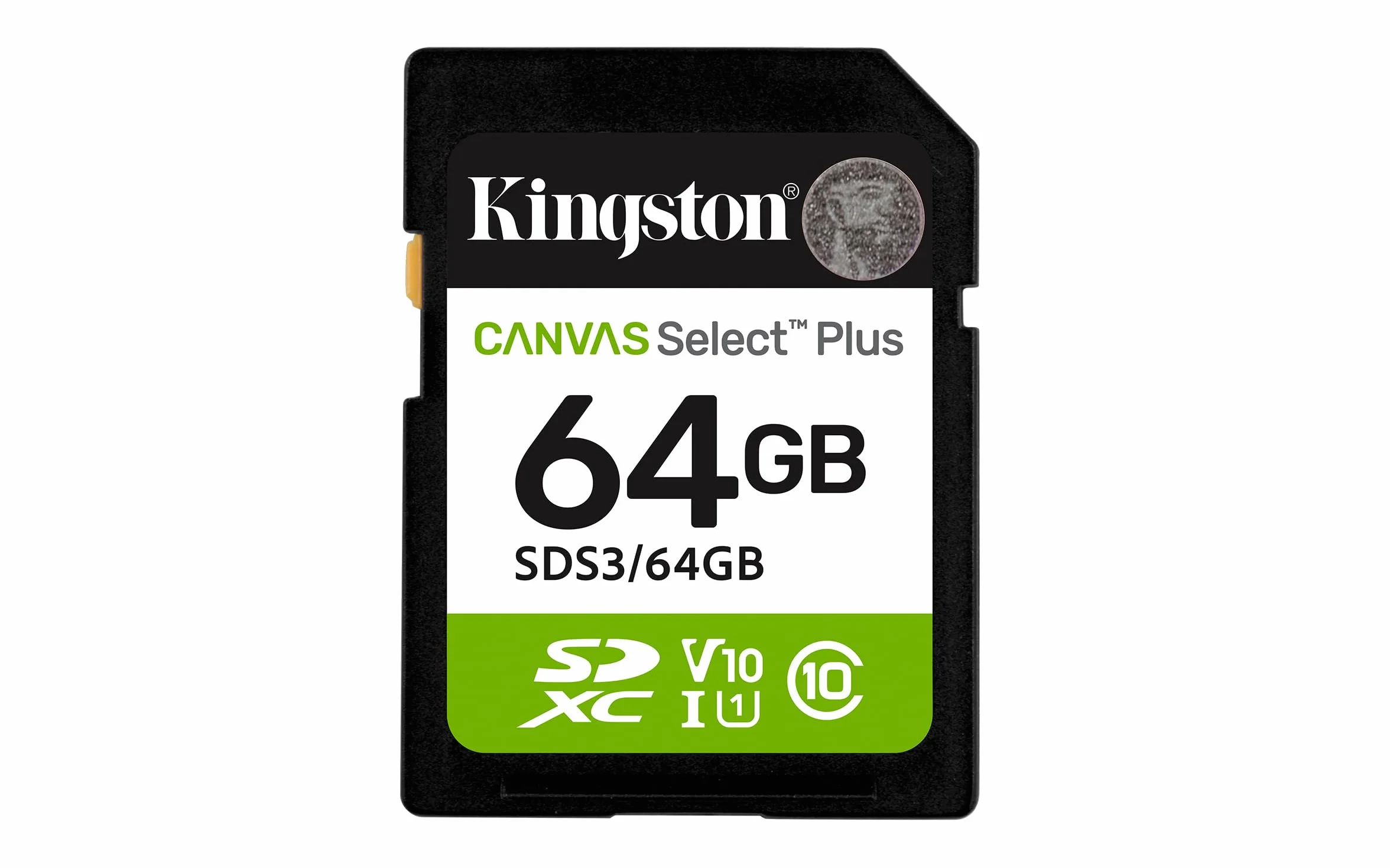 Kingston Canvas Select Plus Scheda di memoria SD 64GB SDXC Gen3 100MB/s C10 UHS-I U1 V10 - SDS3/64GB
