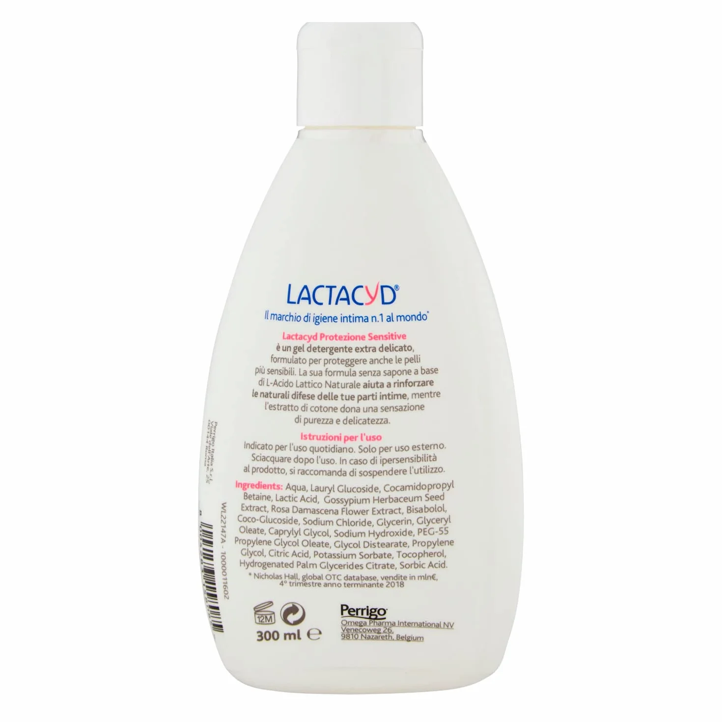 Lactacyd Protezione Sensitive Gel Detergente Intimo per Pelli Sensibili 300 Ml