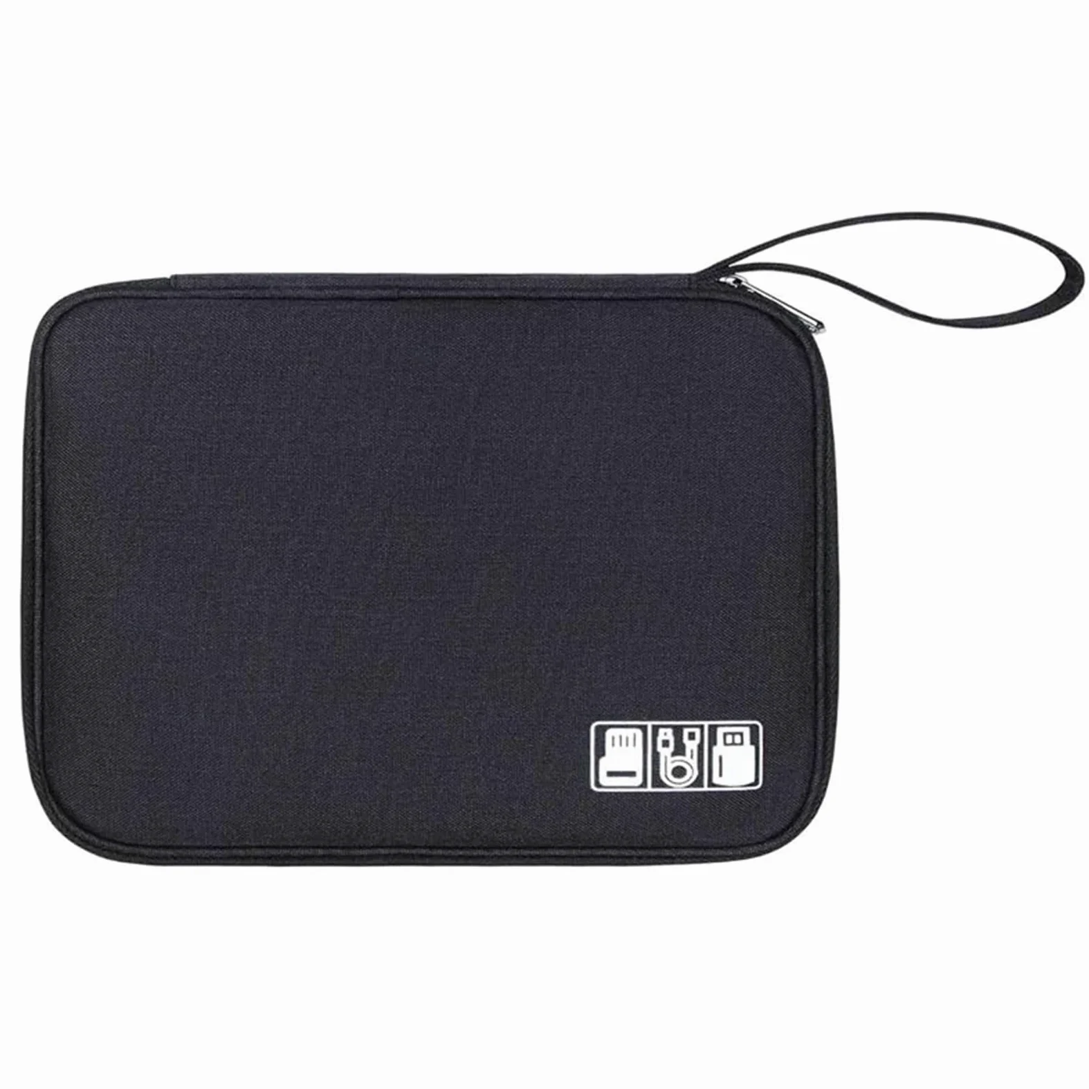 Borsa Portacavi 2 pezzi Borsa organizer for elettronica da trasporto impermeabile Accessori viaggio universali for riporre i cavi Per Cavo(Black)