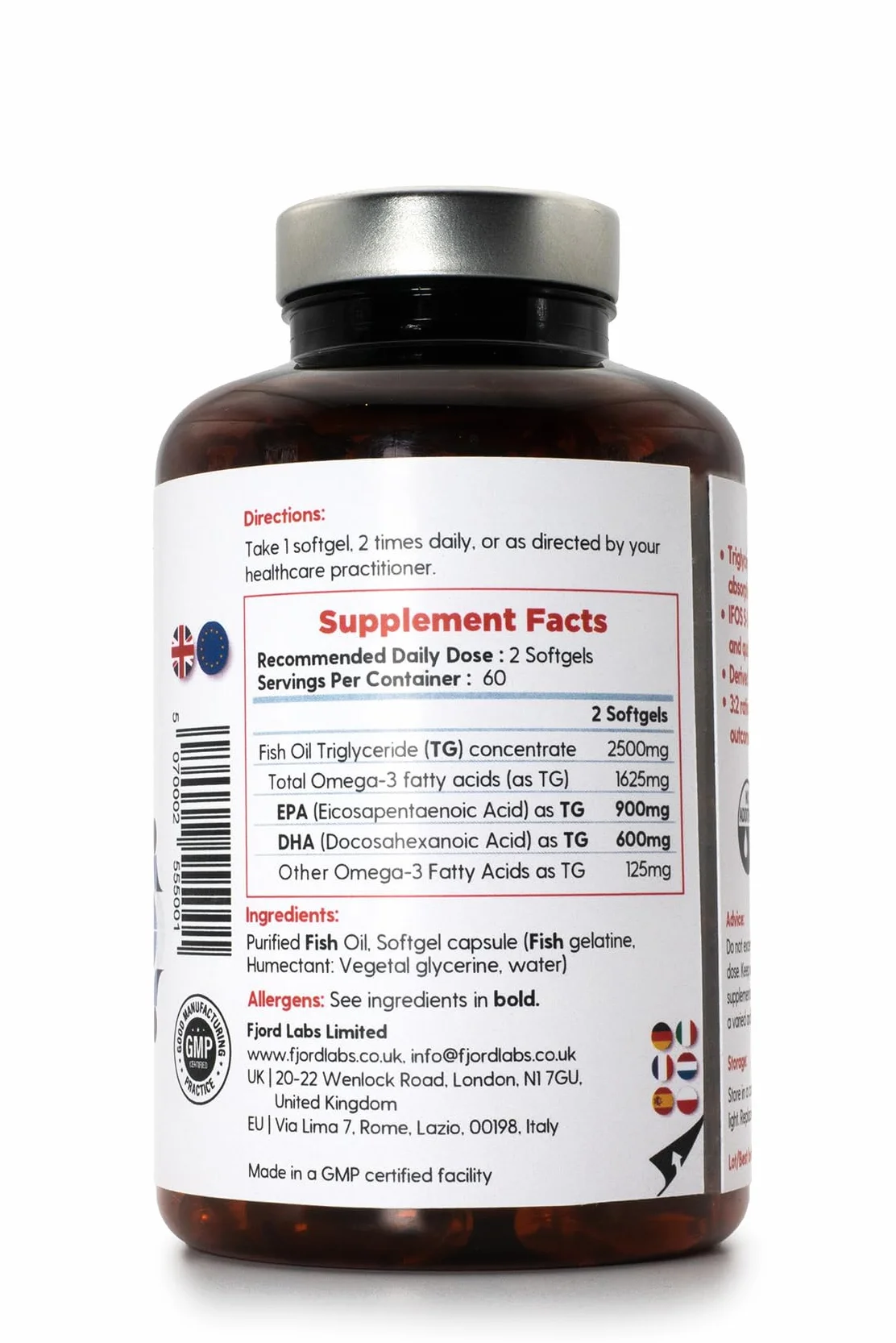 Omega-3 TG Trigliceridi 900mg EPA 600mg DHA 120 Capsule IFOS