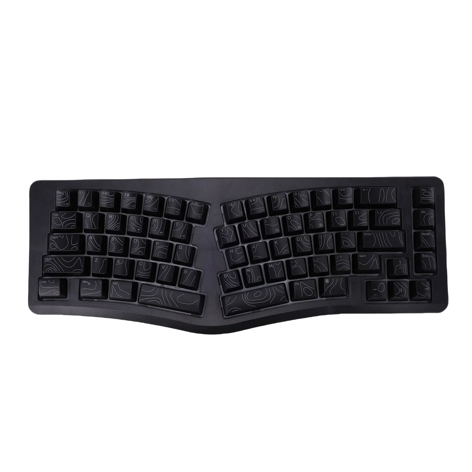 Tastiera Ergonomica Cablata, Tastiera Divisa a 69 Tasti, con Tasti Ondulati con Digitazione Comoda e Retroilluminazione RGB, Ideale per, IOS, PC e Laptop