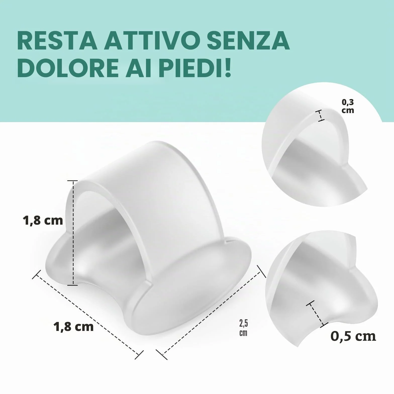 Welnove Separatore per dita dei piedi in gel, confezione da 12 distanziatori per dita mignolo in silicone aloe vera