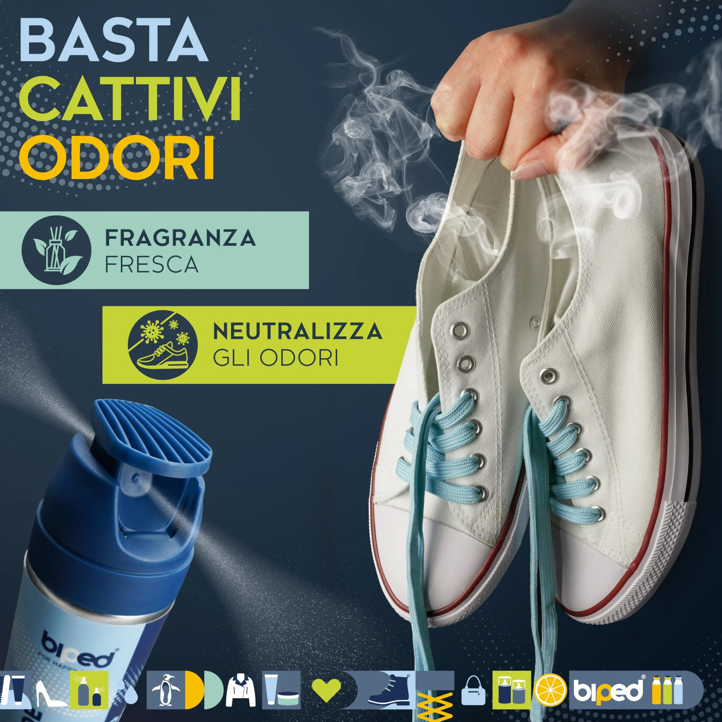 biped SHOE DEO spray deodorante scarpe antibatterico 100 ml