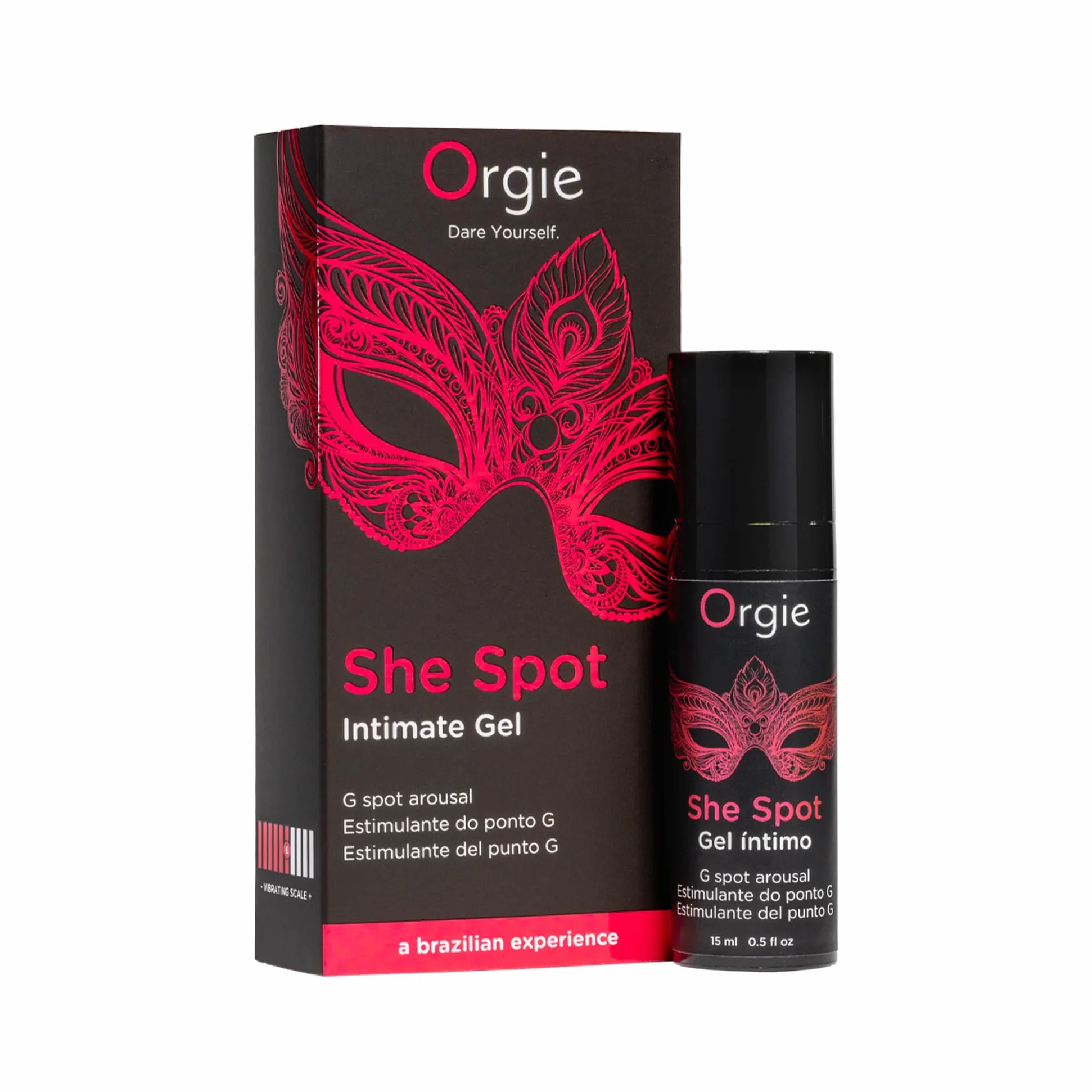 She Spot Intimate Gel Intimo Stimolante Punto G 15 ml Effetto Vibrante Calore Freschezza Tocco Piccante Livello 6 Intensità