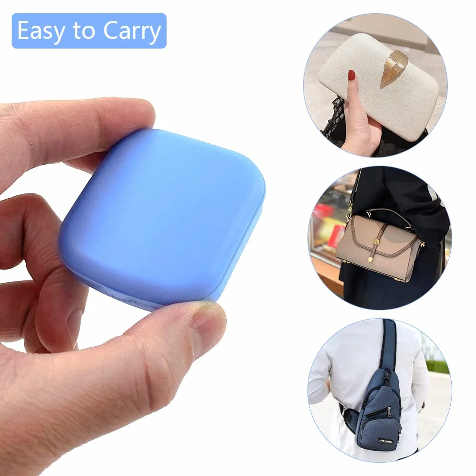 JIASI&JIESY 2 pezzi Custodie Porta Lenti a Contatto da Viaggio, Contenitore Portalenti Mini Caso