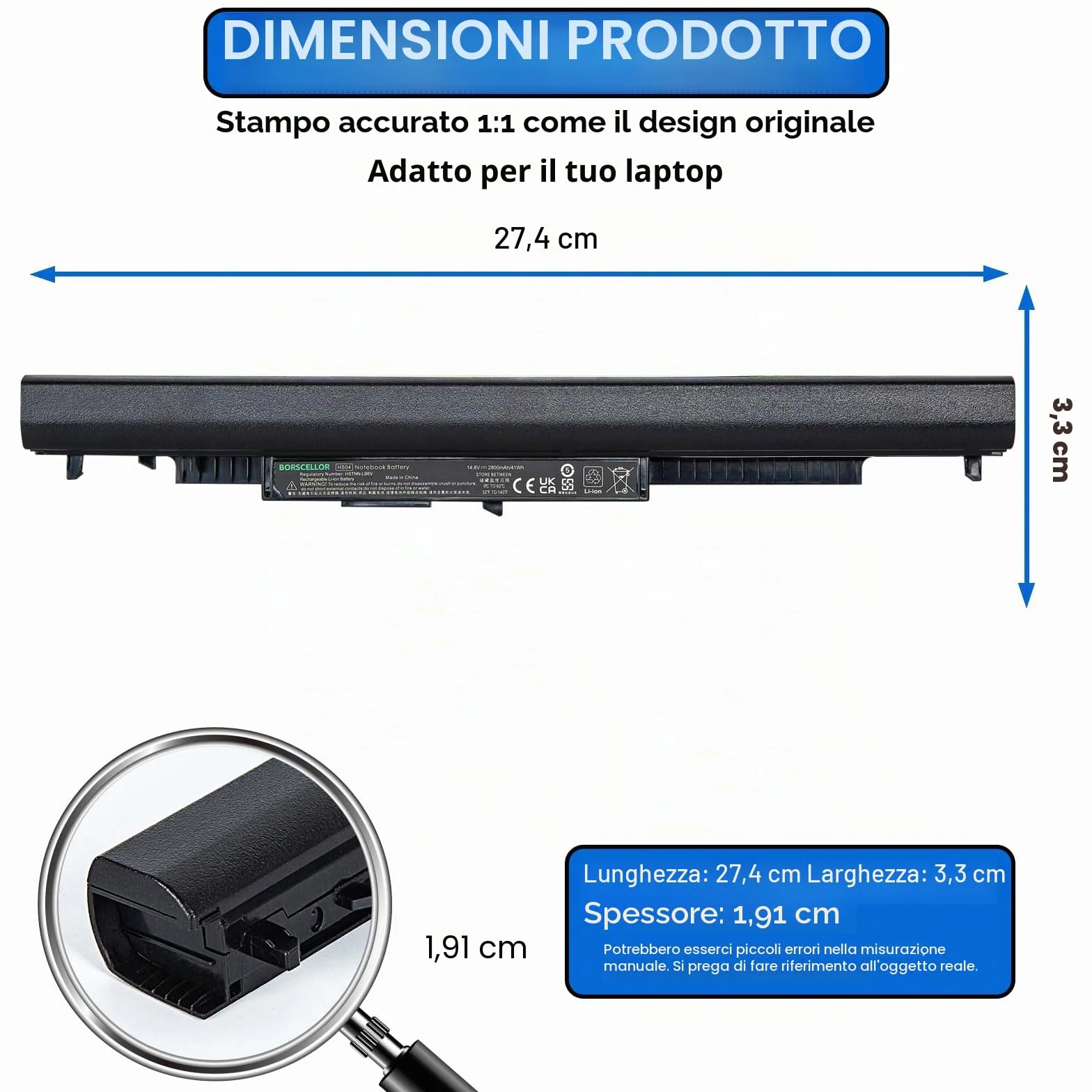 HS04 HS03 Batteria 807956-001 807957-001 per Laptop HP 240 G4 245 G4 246 G4 250 G4 807611-421 807612-421 HSTNN-LB6V HSTNN-LB6U 15-AF067SA15-BA042NG TPN-I119 TPN-I120