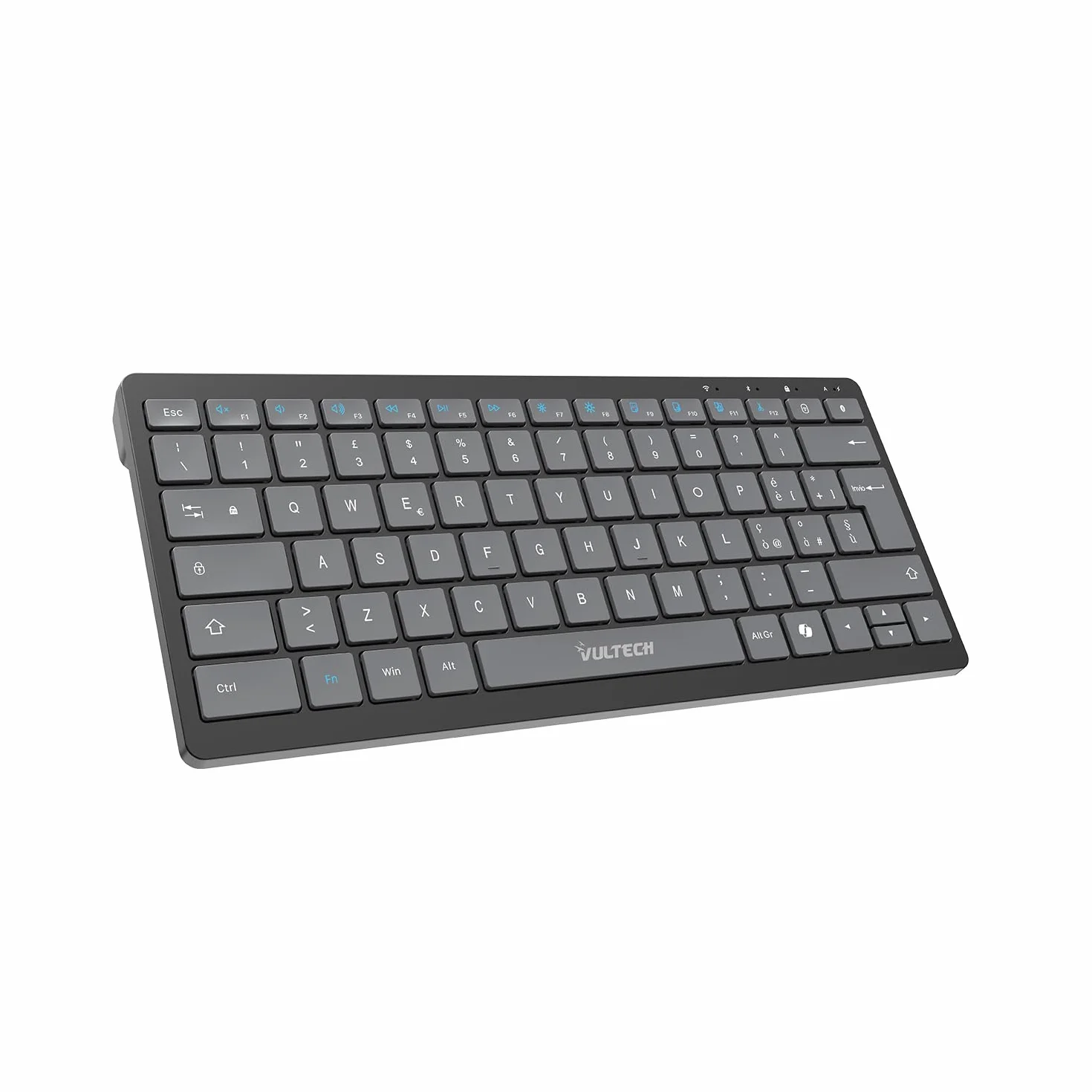 Tastiera Wireless Bluetooth Ricaricabile KEY-601WBT Layout Italiano QWERTY Ultraslim 80h Tasti Silenziosi
