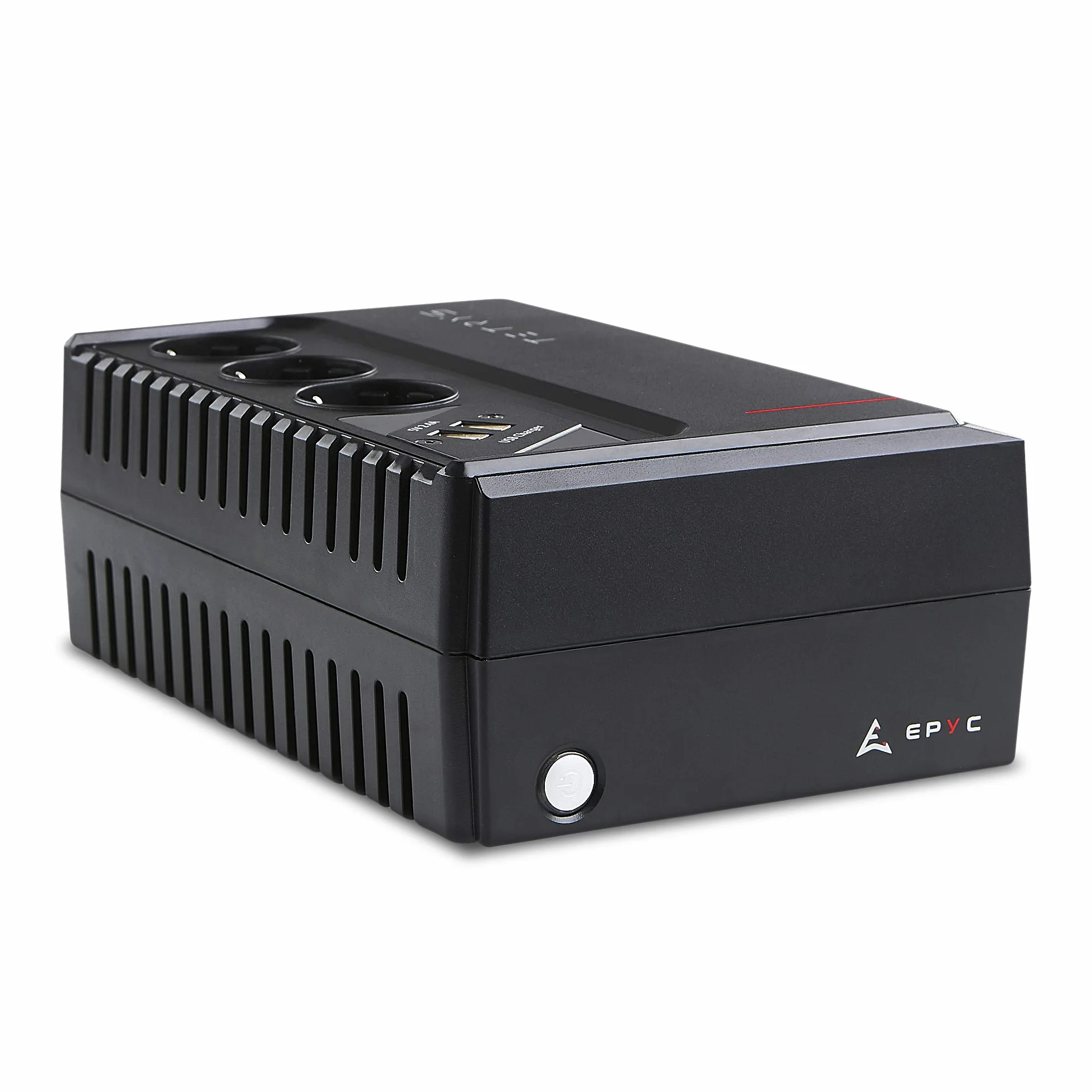 EPYC® TETRYS - UPS a Ciabatta Multipresa, Potenza 850VA/480Watt, Gruppo di Continuità per PC, Tecnologia Line Interactive, AVR, 3 Uscite Schuko, Doppio Caricabatterie Smartphone e Tablet, UPS 800VA