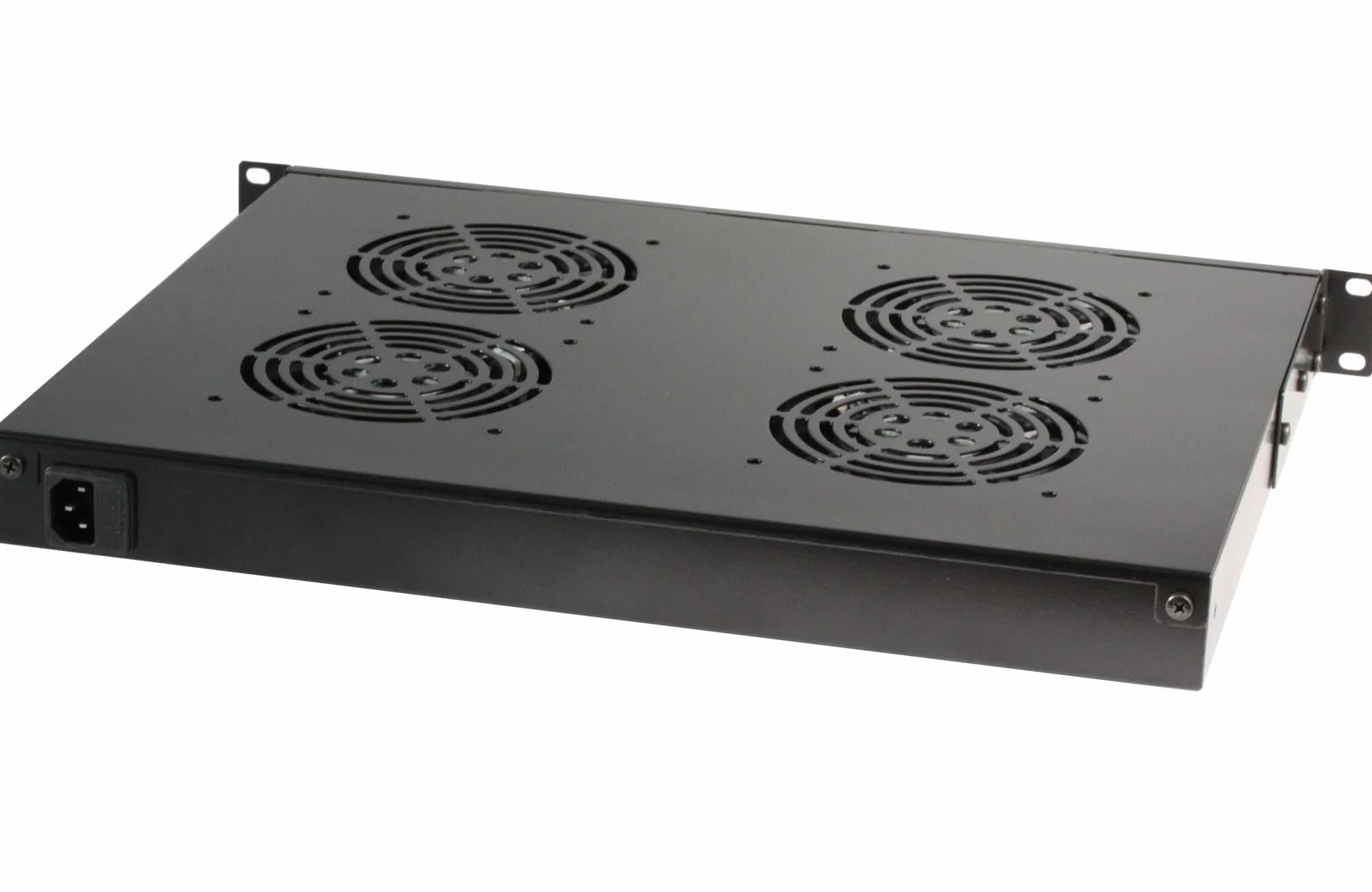Techly Professional 023363 Gruppo 4 Ventole 1U per Rack 19" con Termostato LED Nero Nero