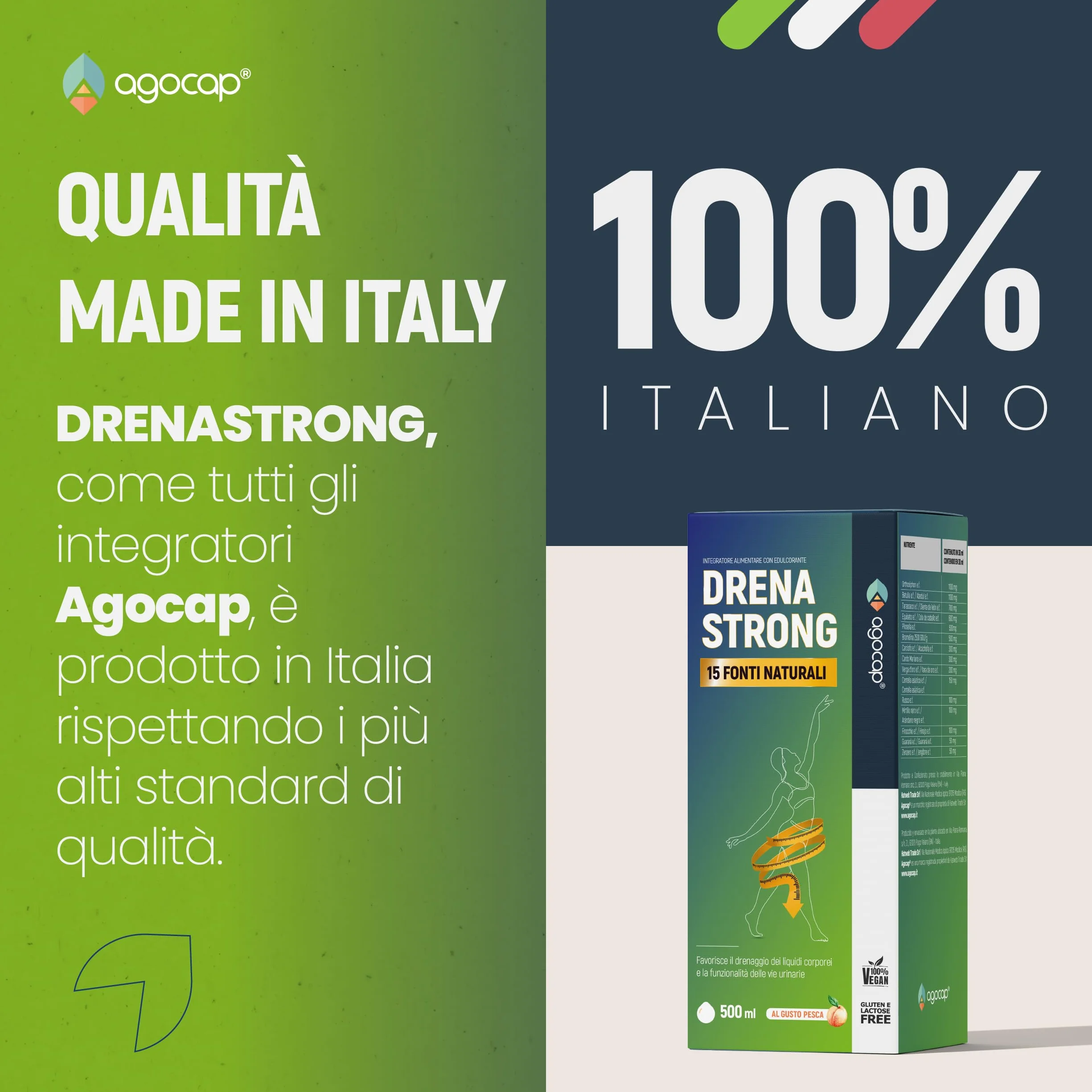 Integratore Alimentare Liquido Pilosella Tarassaco Bromelina Centella Asiatica 15 Estratti Naturali 500 ml Gusto Pesca