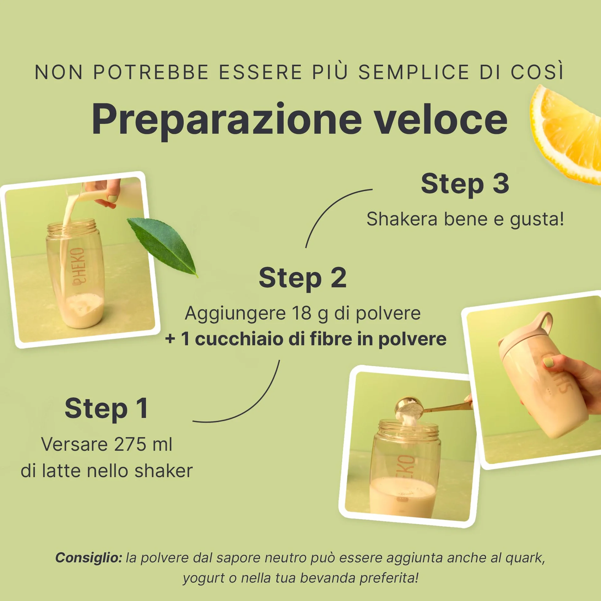 SHEKO Fibre Alimentari in Polvere 300g - Fibre ad Alto Dosaggio per la Digestione, Salute Intestinale, Saziante, Vegano, Senza Lattosio