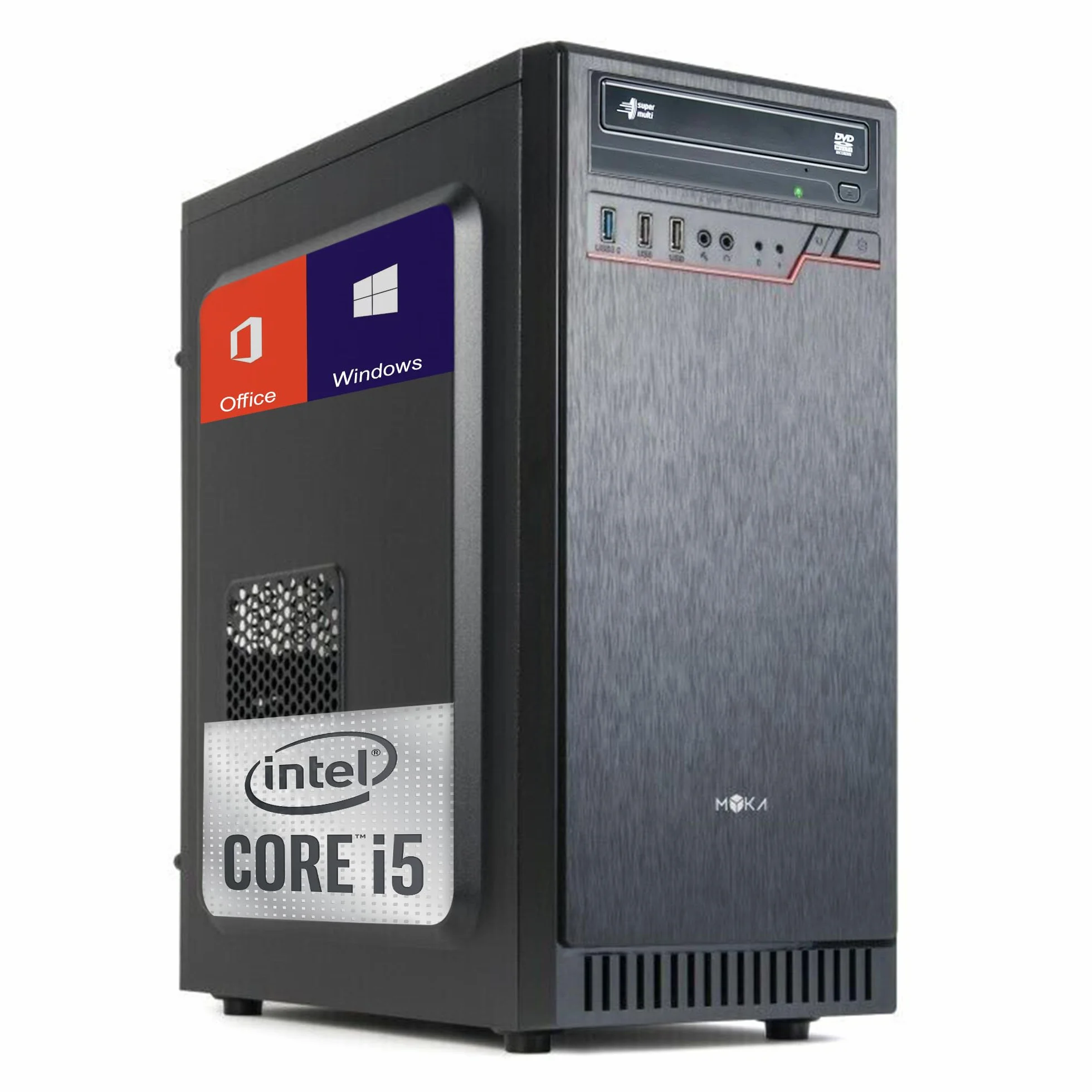 MYKA Pc Desktop i5-12400 4.40Ghz In Boost 6-Core,Cpu Core i5,Ram Ddr4 16Gb,Ssd Nvme M2 500Gb, Wifi,Windows 11 Pro,Office 2021 Pro,Computer assemblato
