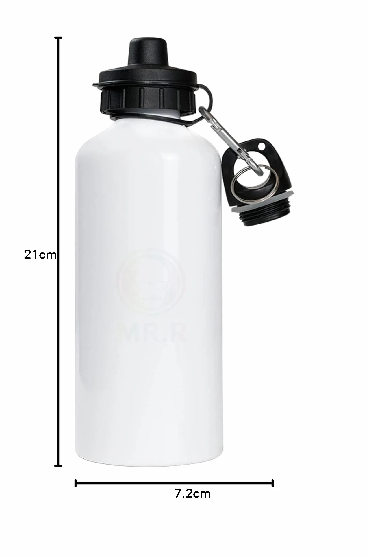 MR.R Sublimazione Vuoti Bianco Sport Bottiglia di Alluminio Portatile Due Cime Bottiglia 600 ml per la Stampa di Trasferimento di Calore