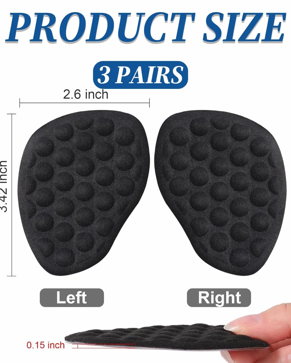 Solette Gel per Scarpe Cuscinetti Antiscivolo in Silicone 3 Paia Riutilizzabili