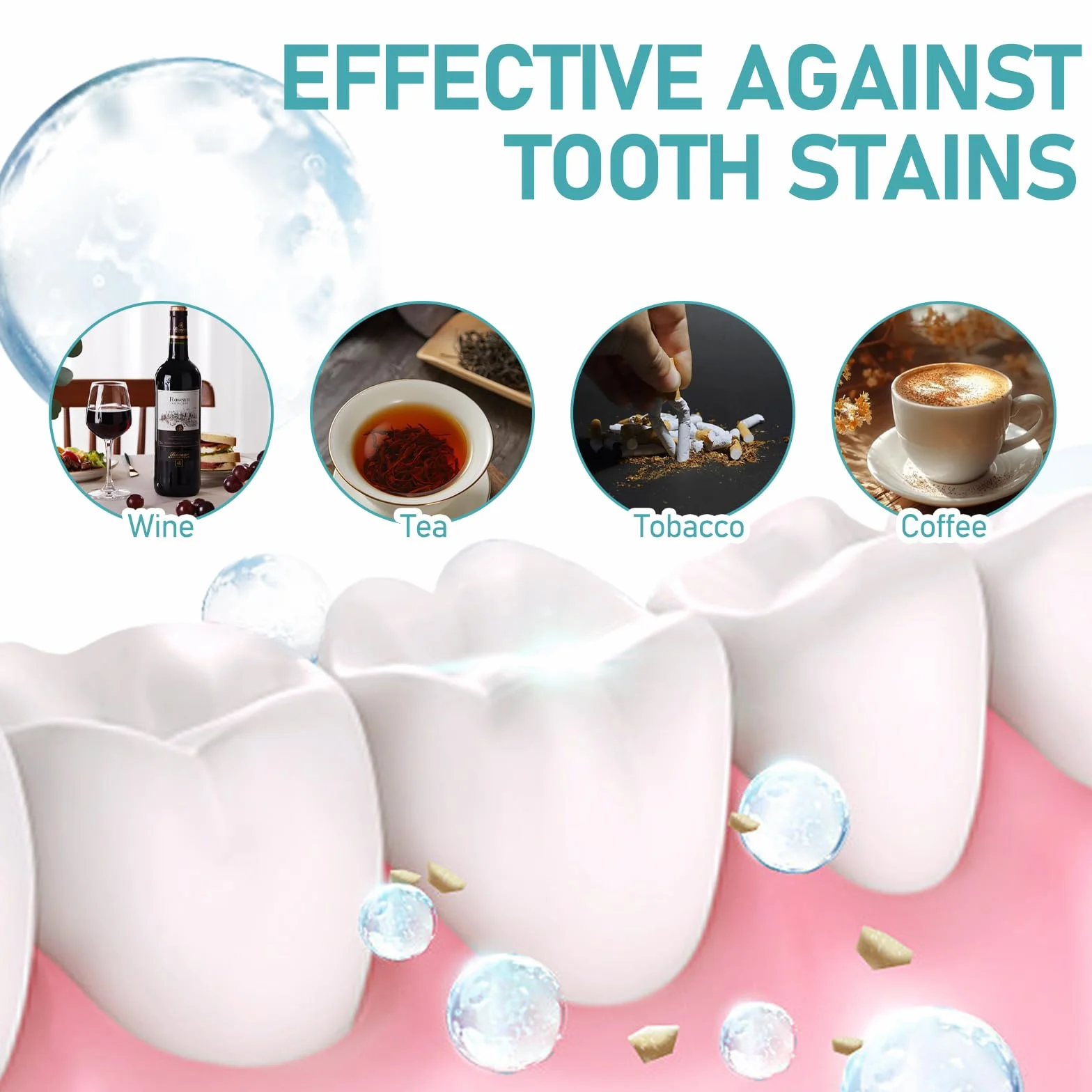 Gel sbiancante denti sensibili, vernice dentale bianca 2 pezzi, smalto rimozione macchie caffè tè vino