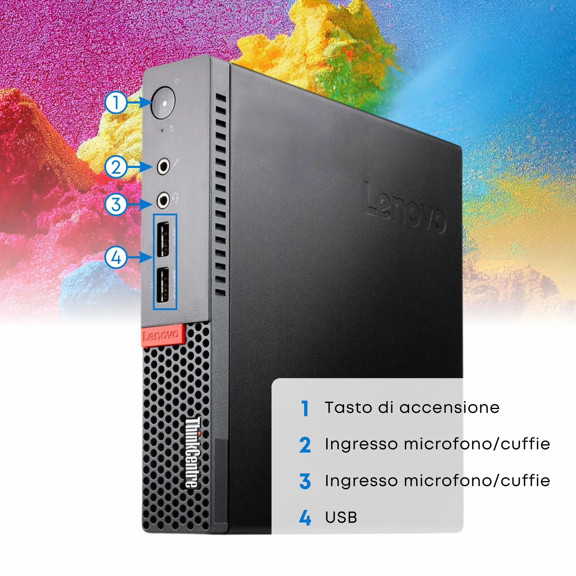 Lenovo Thinkcentre i5-6400 8GB RAM 256GB SSD NVMe 24" Monitor Mouse Tastiera Ricondizionato