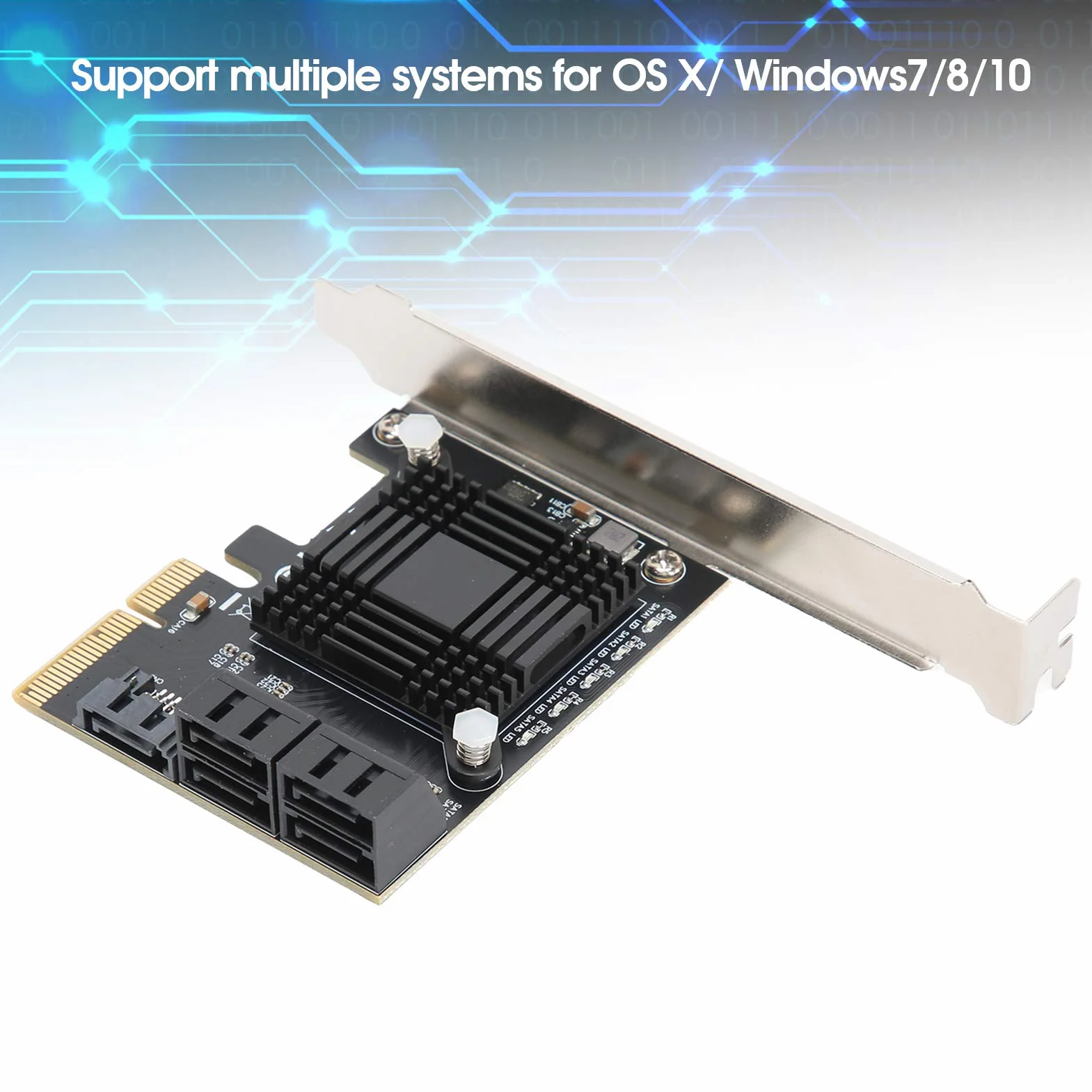 Pci E a 5 Porte SATA 3.0 Card di espansione JMB585 Chip Trasferimento di Dati ad Alta velocità per sistemi informatici
