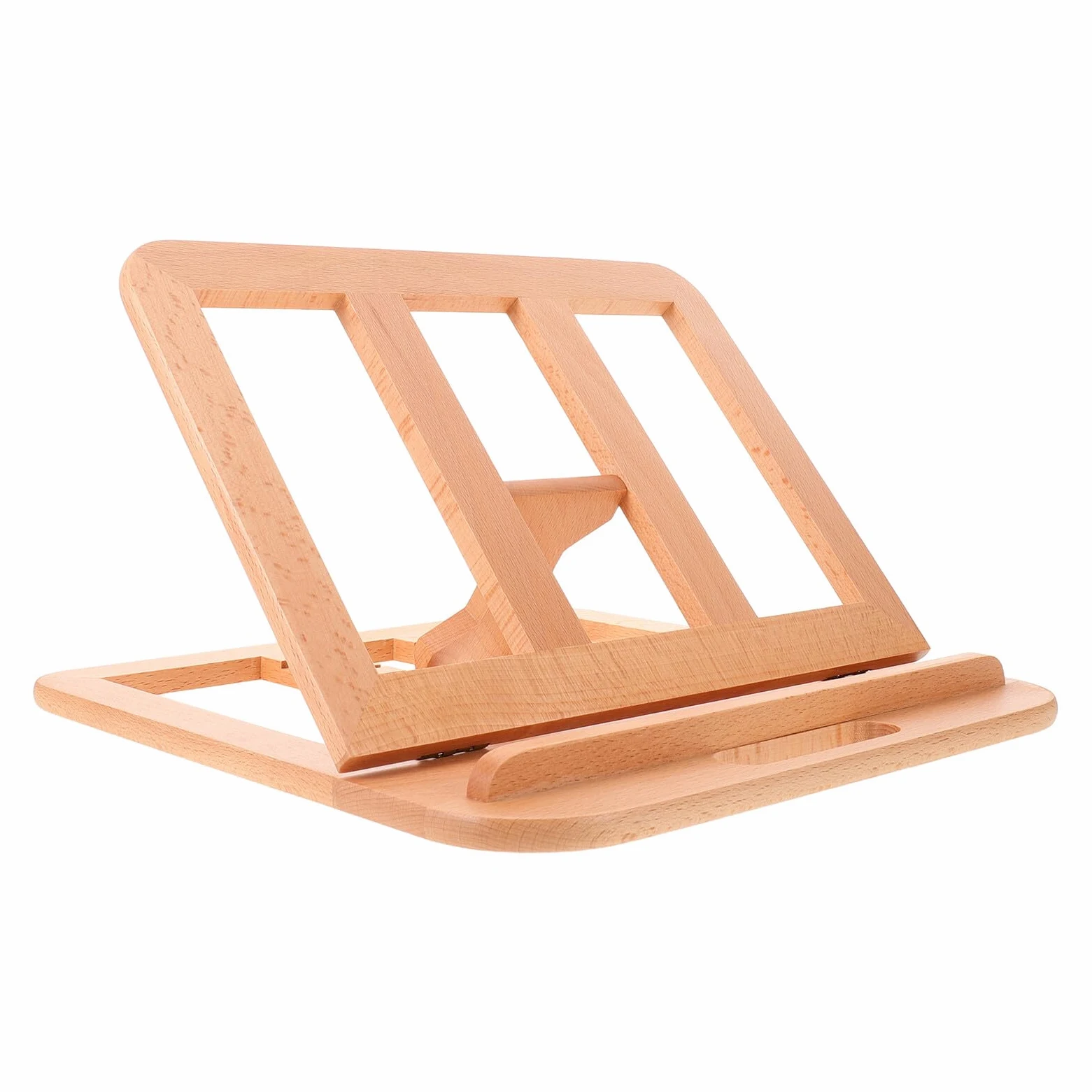 Supporto Ergonomico Regolabile per Laptop 16' in Legno Ventilato con 6 Livelli di Altezza, Stand Portatile per Scrivania Ufficio e Raffreddamento Notebook