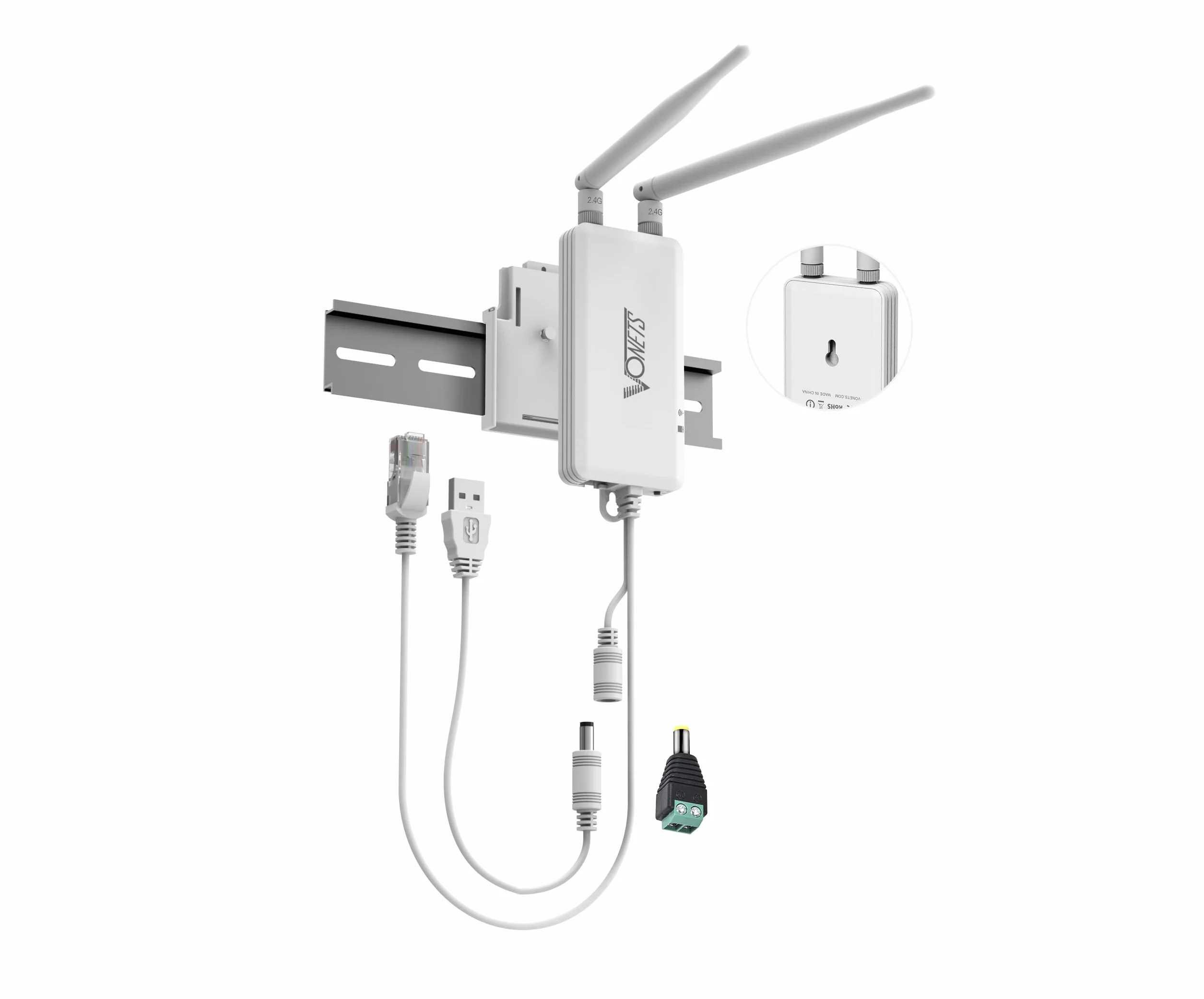 VONETS 2.4GHz WiFi Bridge Mini Router Ripetitore Wireless Da Ethernet a WiFi Hotspot Extender Signal Booster 2 Porte RJ45 Alimentazione DC/USB con 2 Antenne per DVR Dispositivi di Rete PLC VAP11S